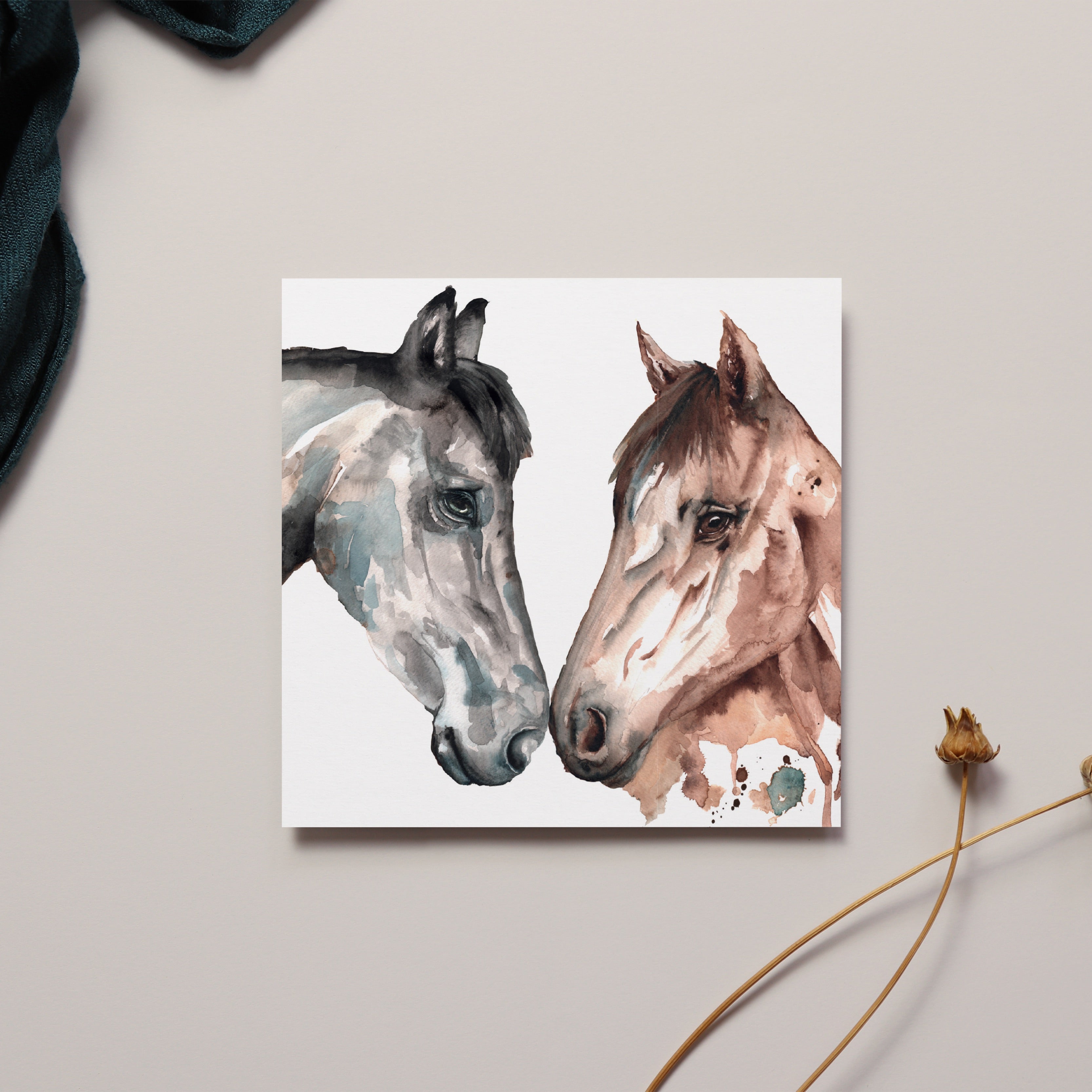 Equestrian Horse Watercolour Design Card
