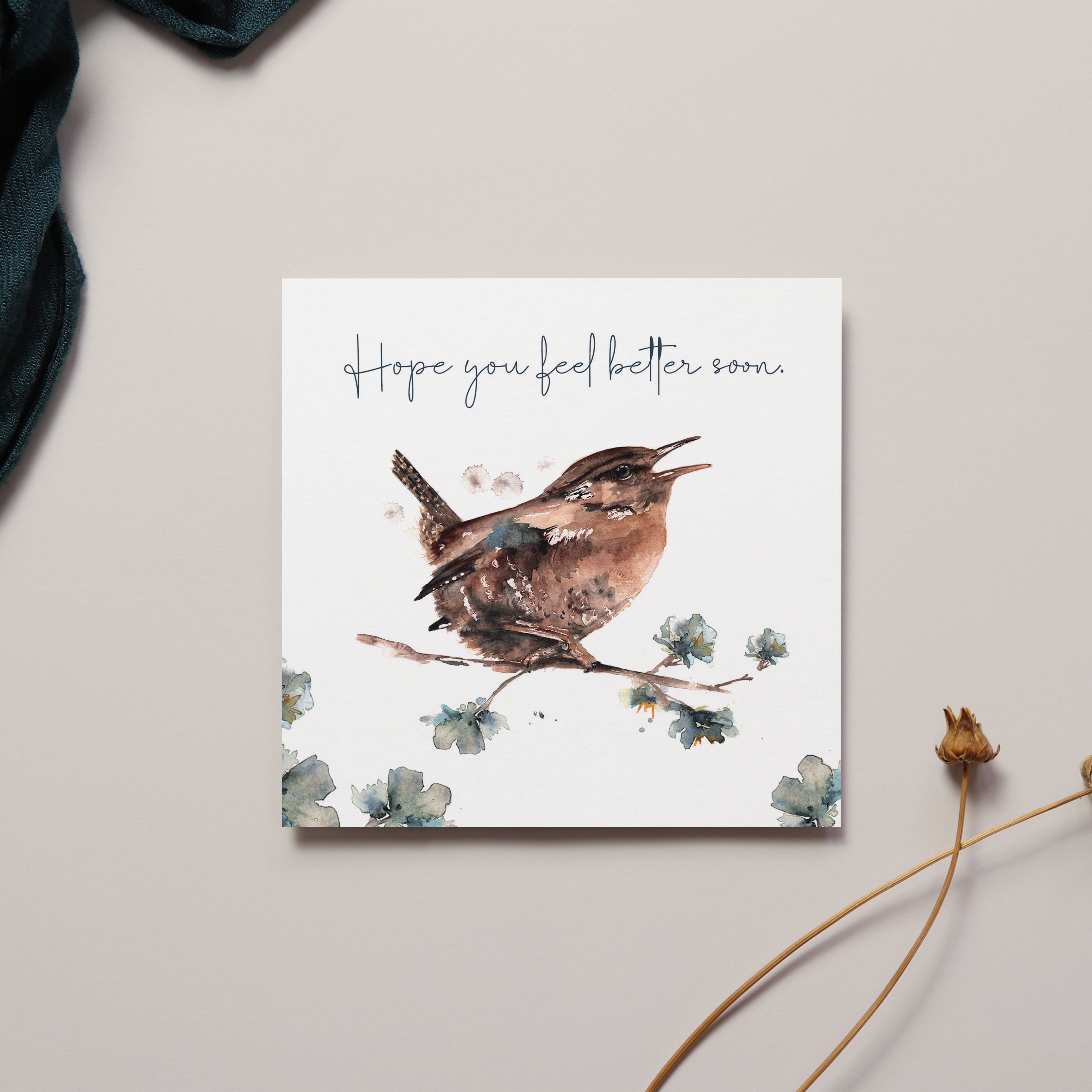 Feel Better Soon Wren Sentiment Card