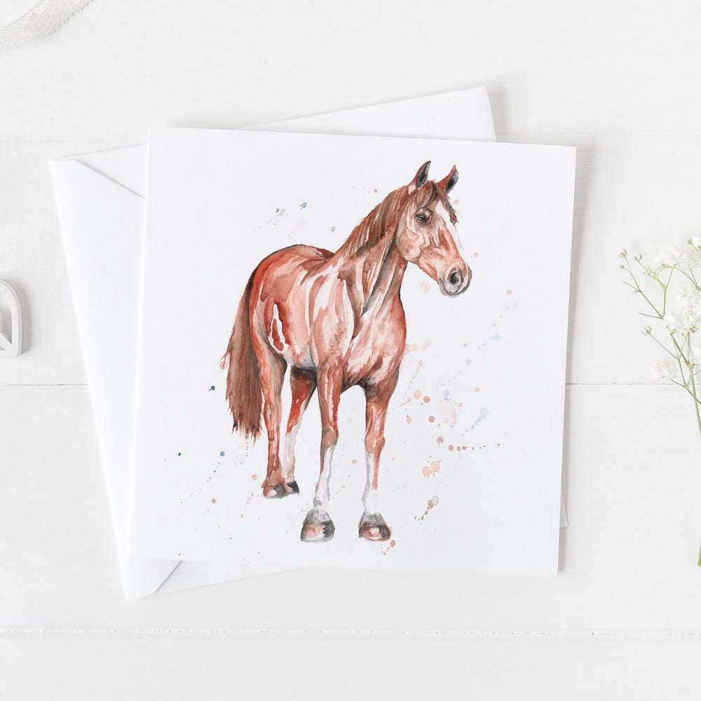 Horse Watercolour Design Card