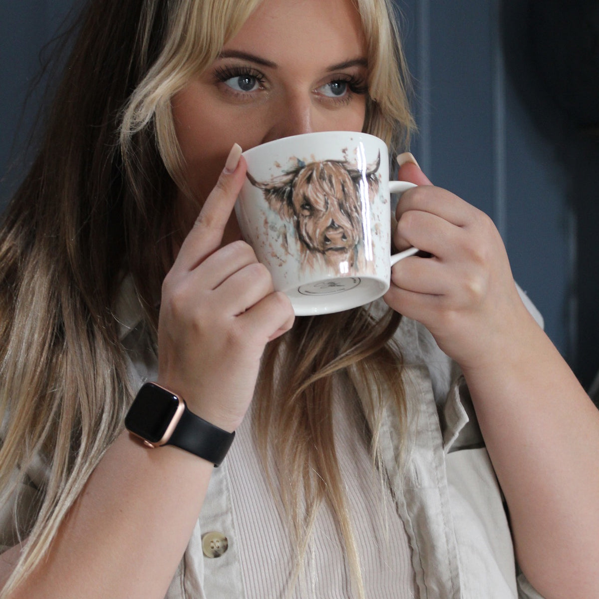 The Hebrides – Highland Cow Design New Bone China Mug