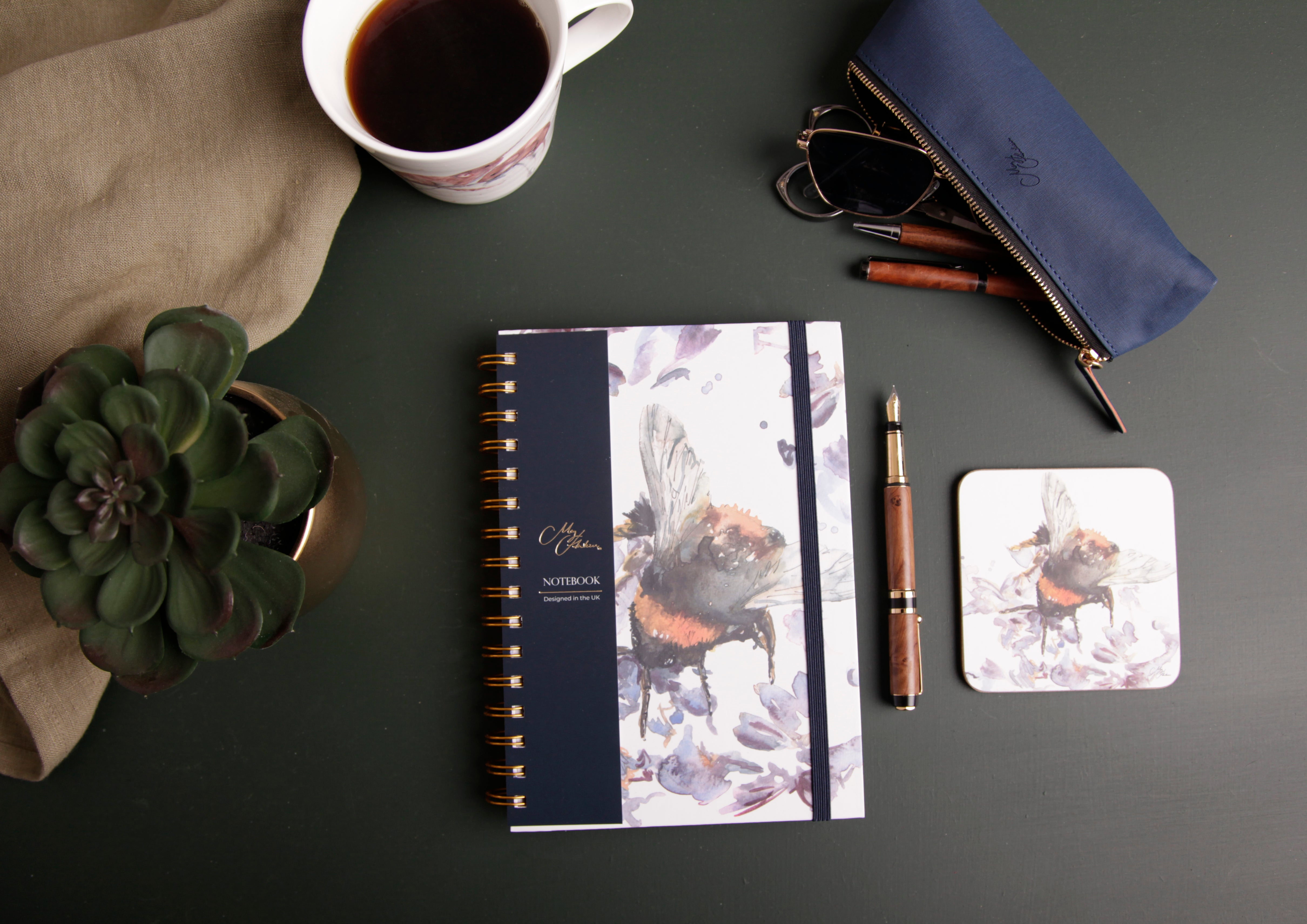 The Orchard' Bee Watercolour Design A5 Notebook