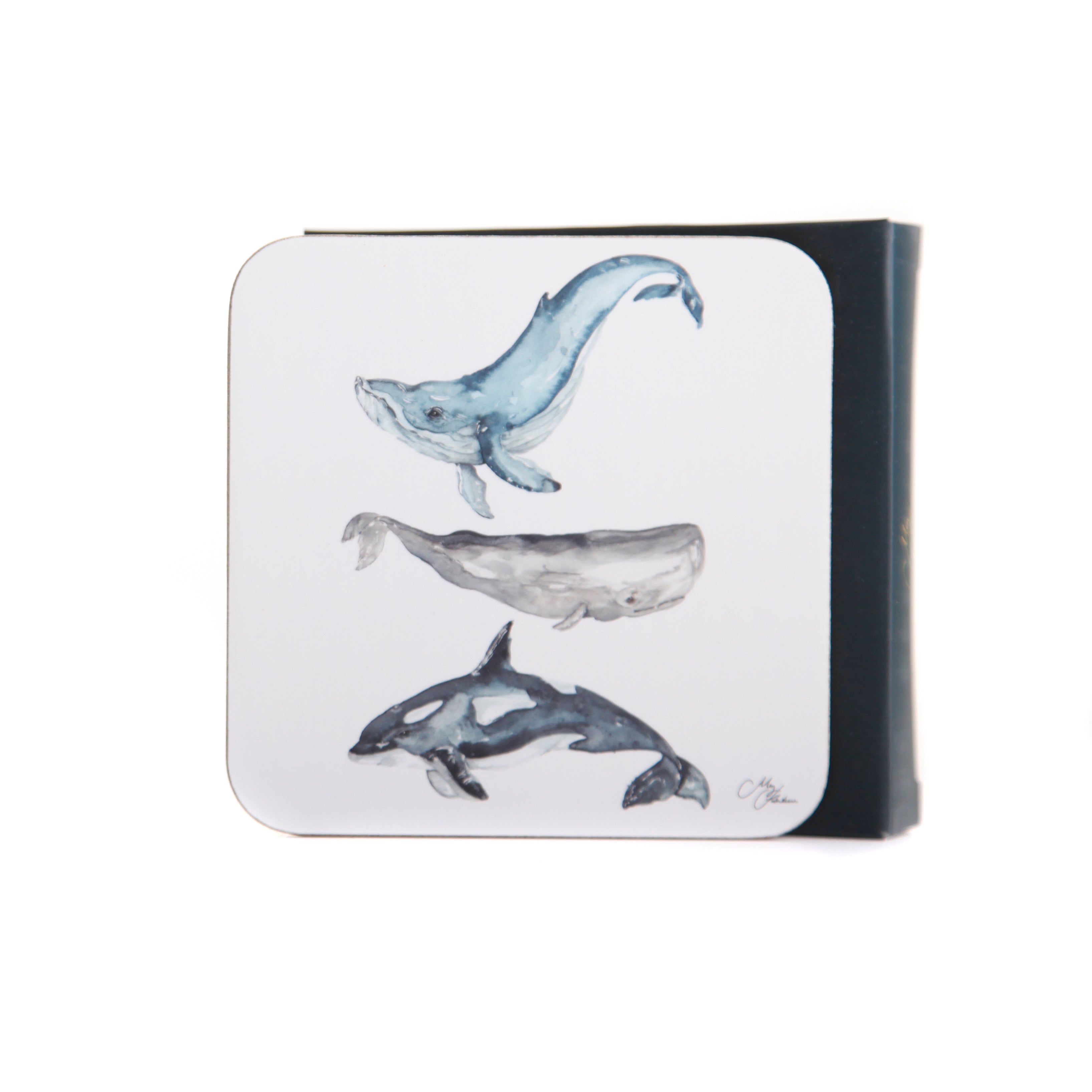 The Ocean - Whales Watercolour Designs Coaster