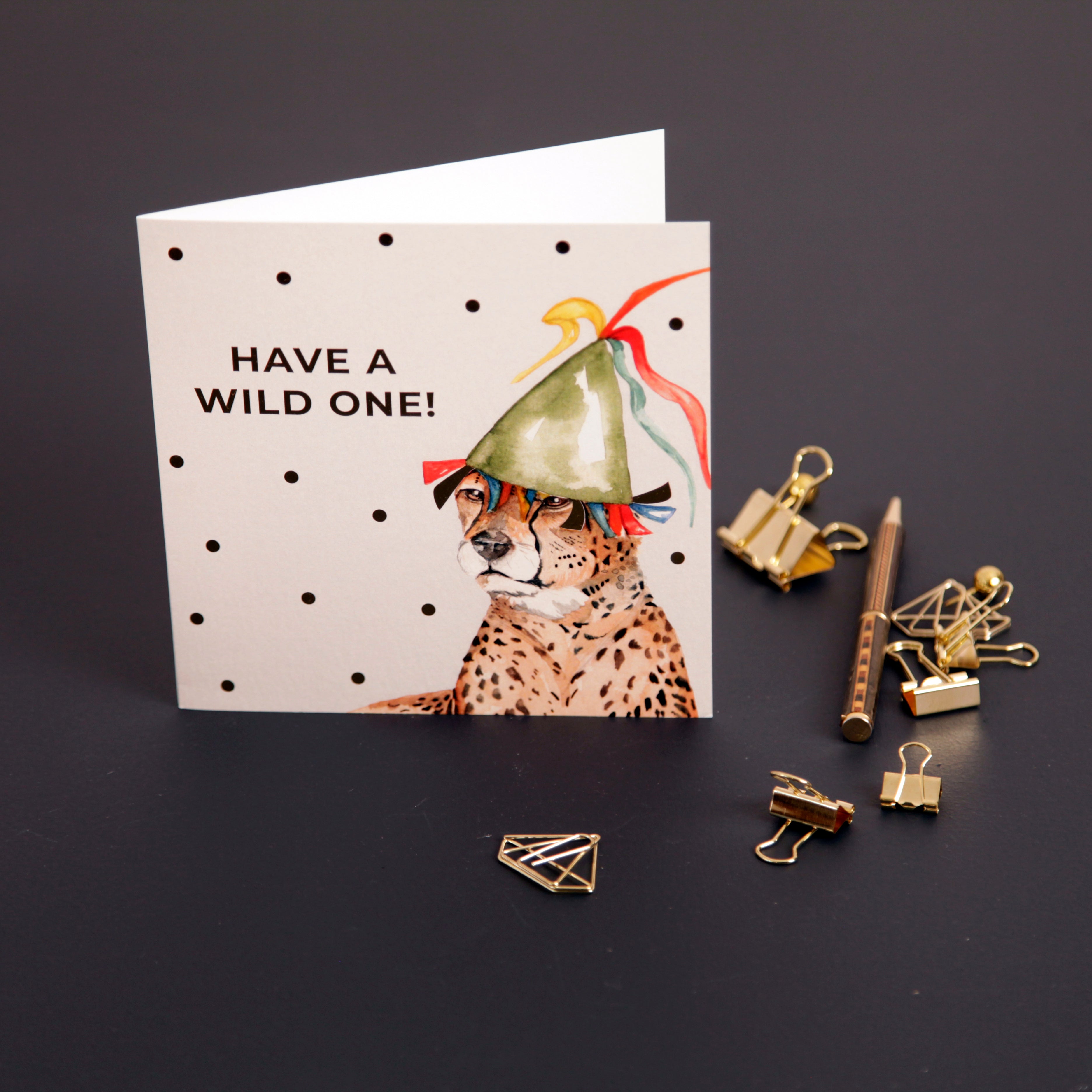 Cheetah 'Have a Wild One' Design Greeting Card