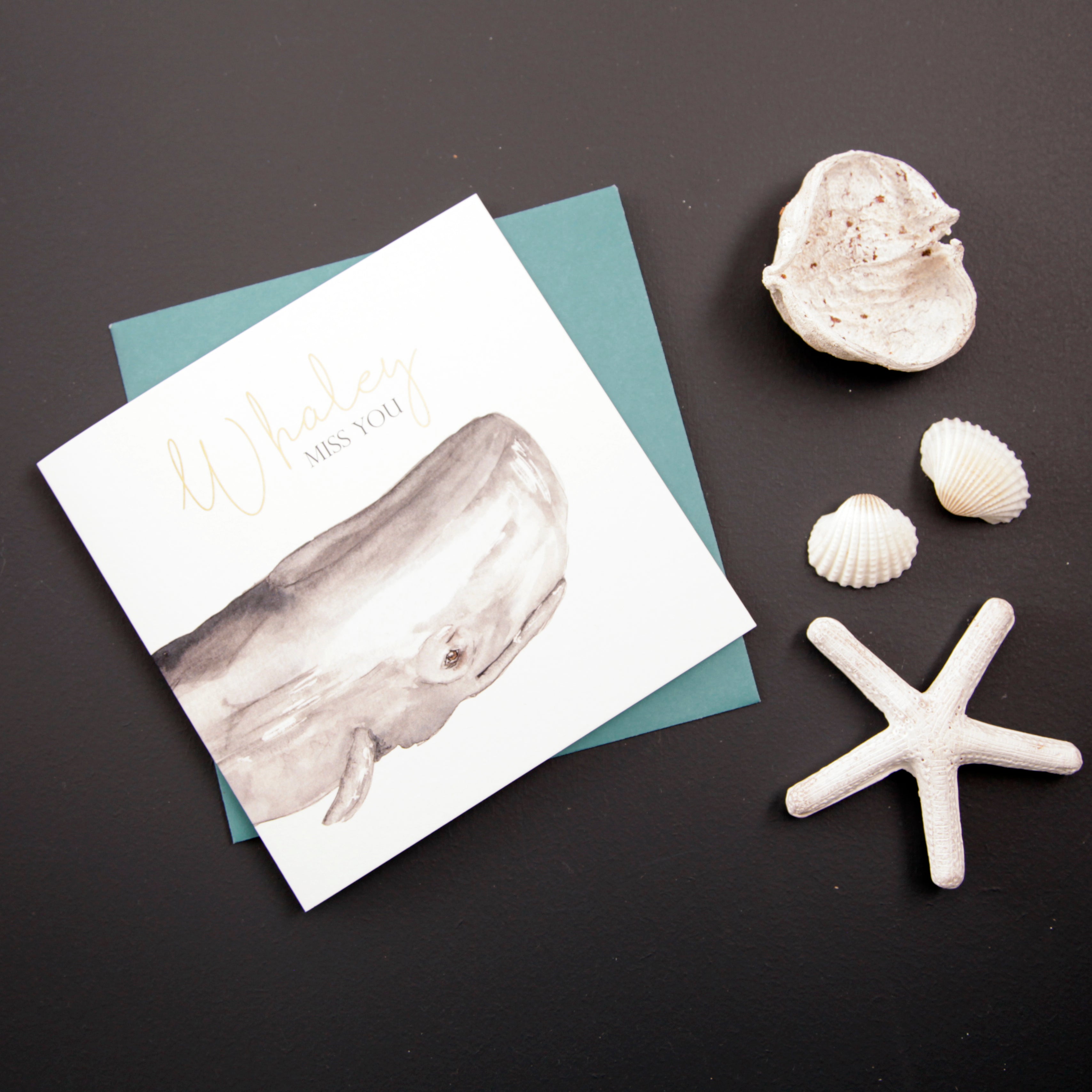 Whaley Miss You - Whale Design Greeting Card
