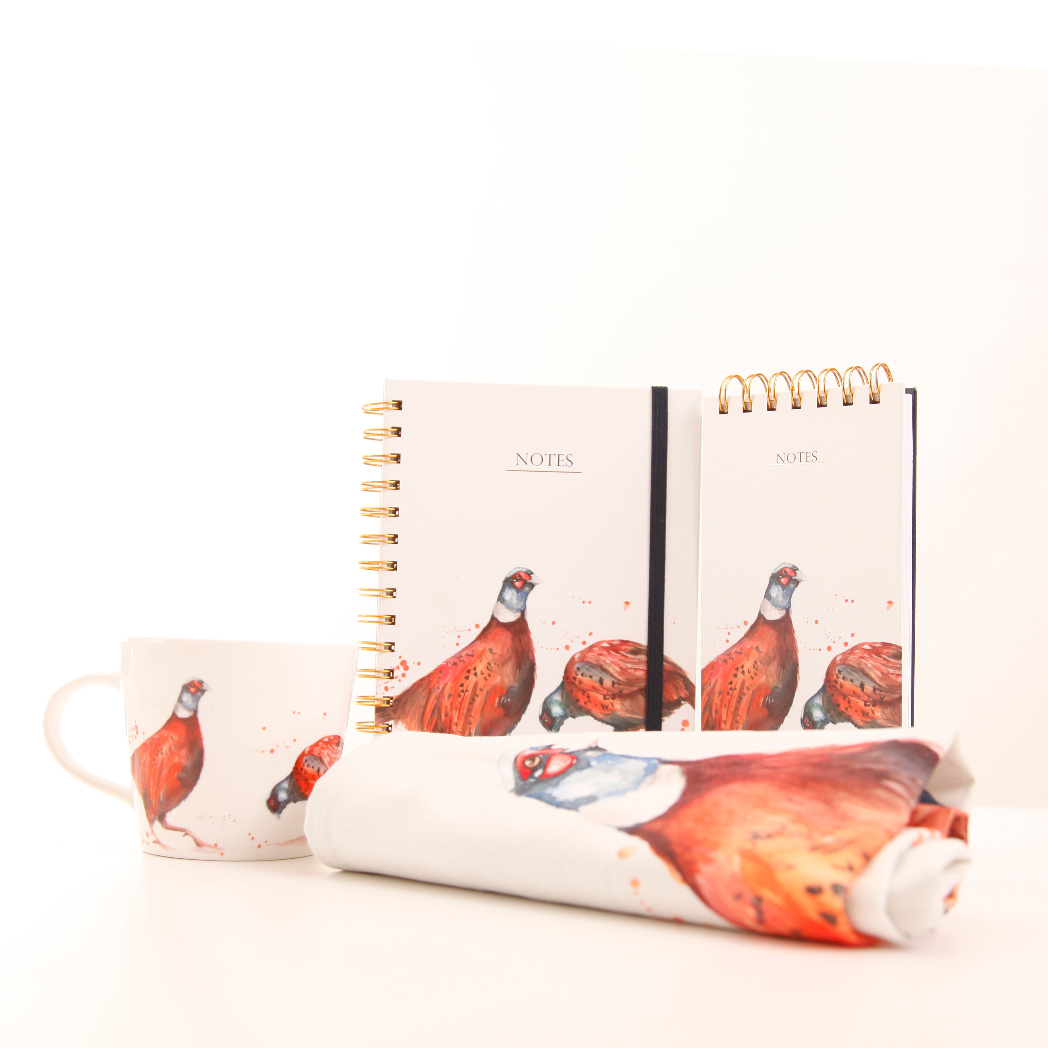 Pheasant Design Cotton Teatowel
