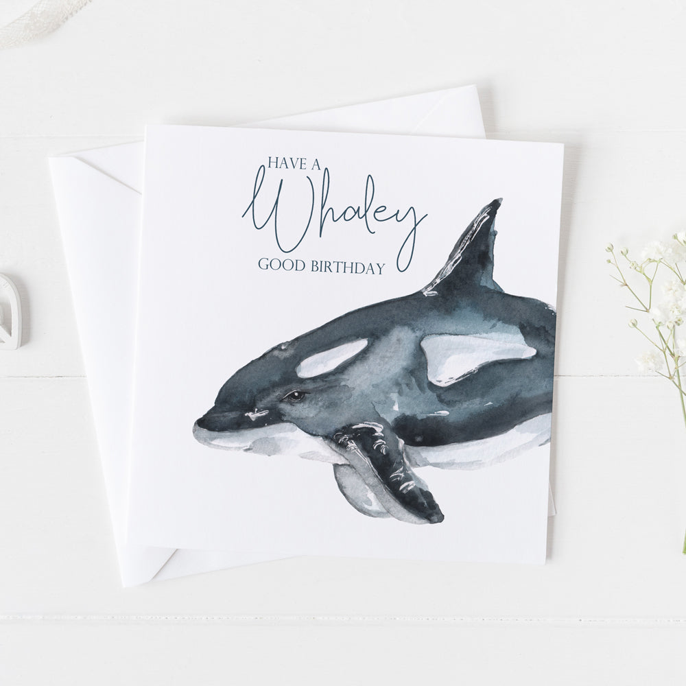 Happy Birthday -Whaley Good Birthday Whale Design Greeting Card