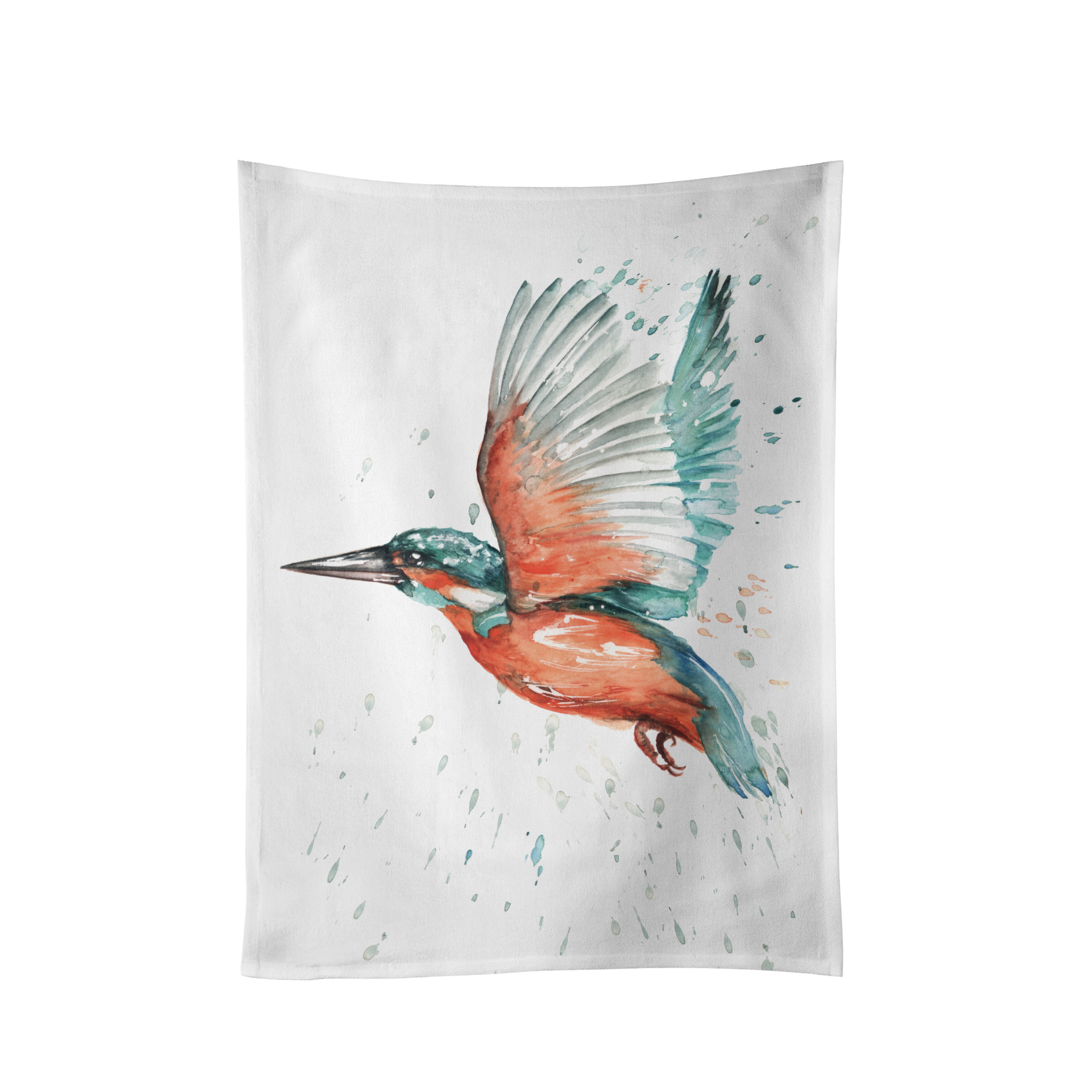The Retreat Kingfisher Design Cotton Teatowel