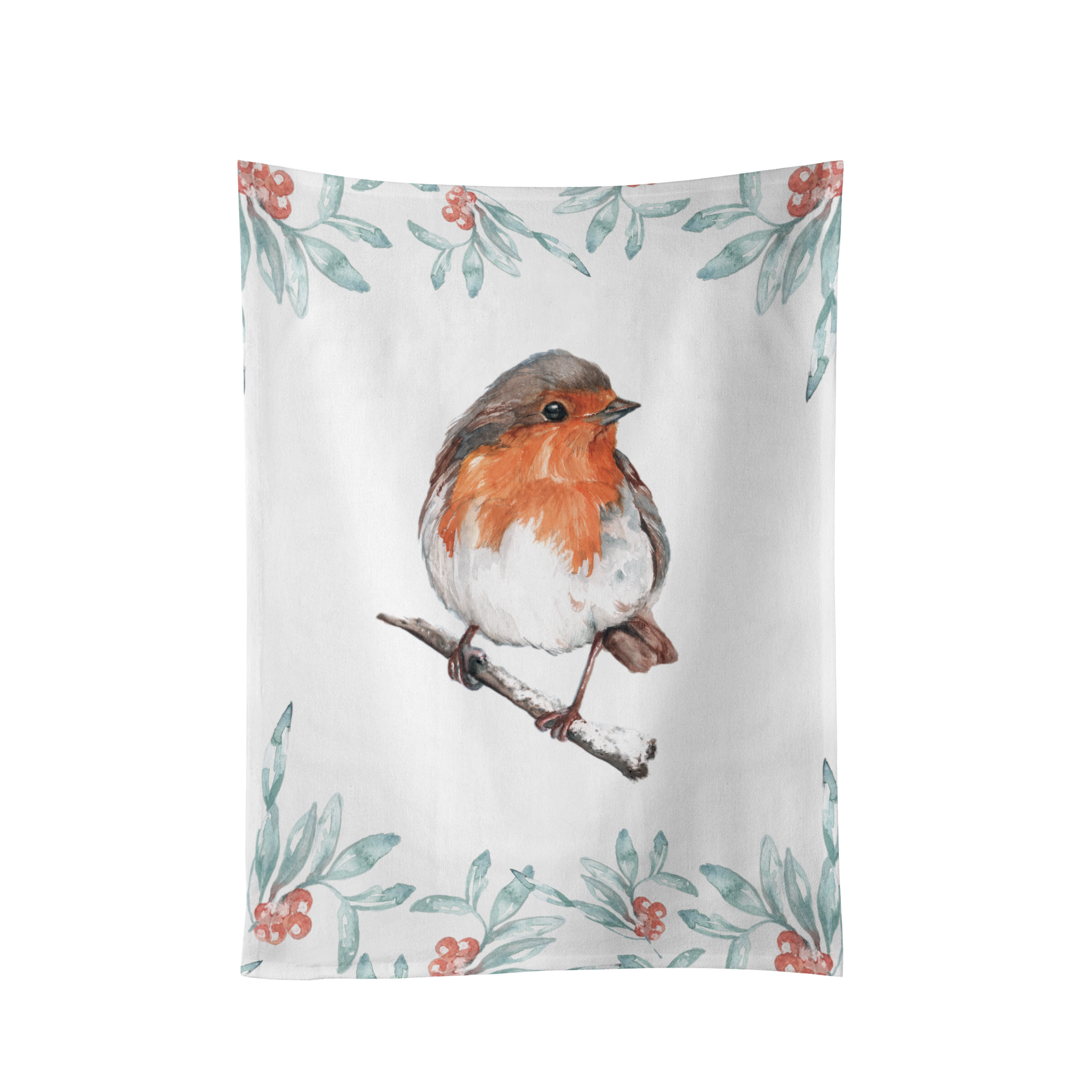 The Hearth ' Robin Design Cotton Teatowel