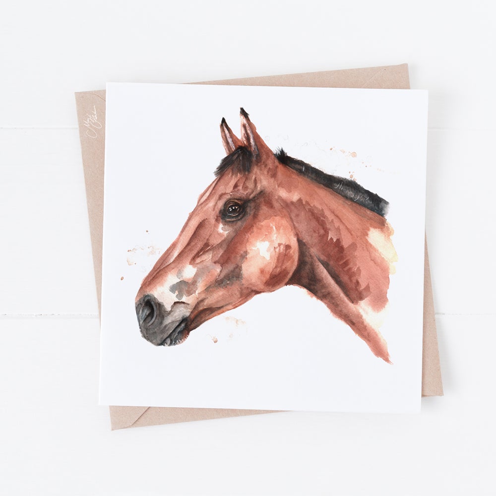Horse Greeting Card By Meg Hawkins