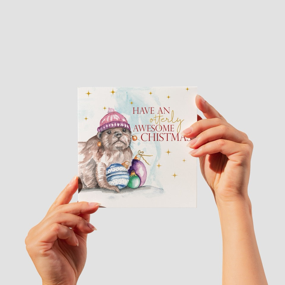 Festive Otterly Awesome Christmas Card