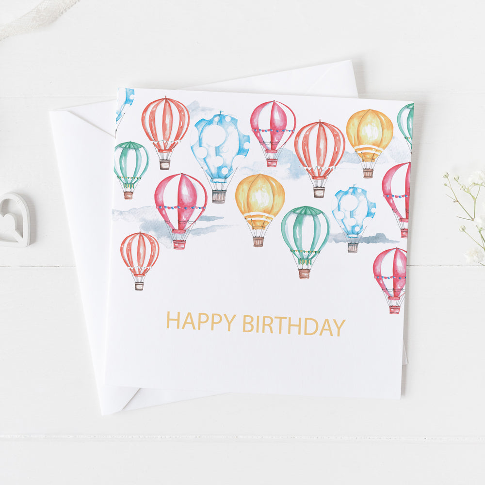 Happy Birthday Hot Air Balloon Card