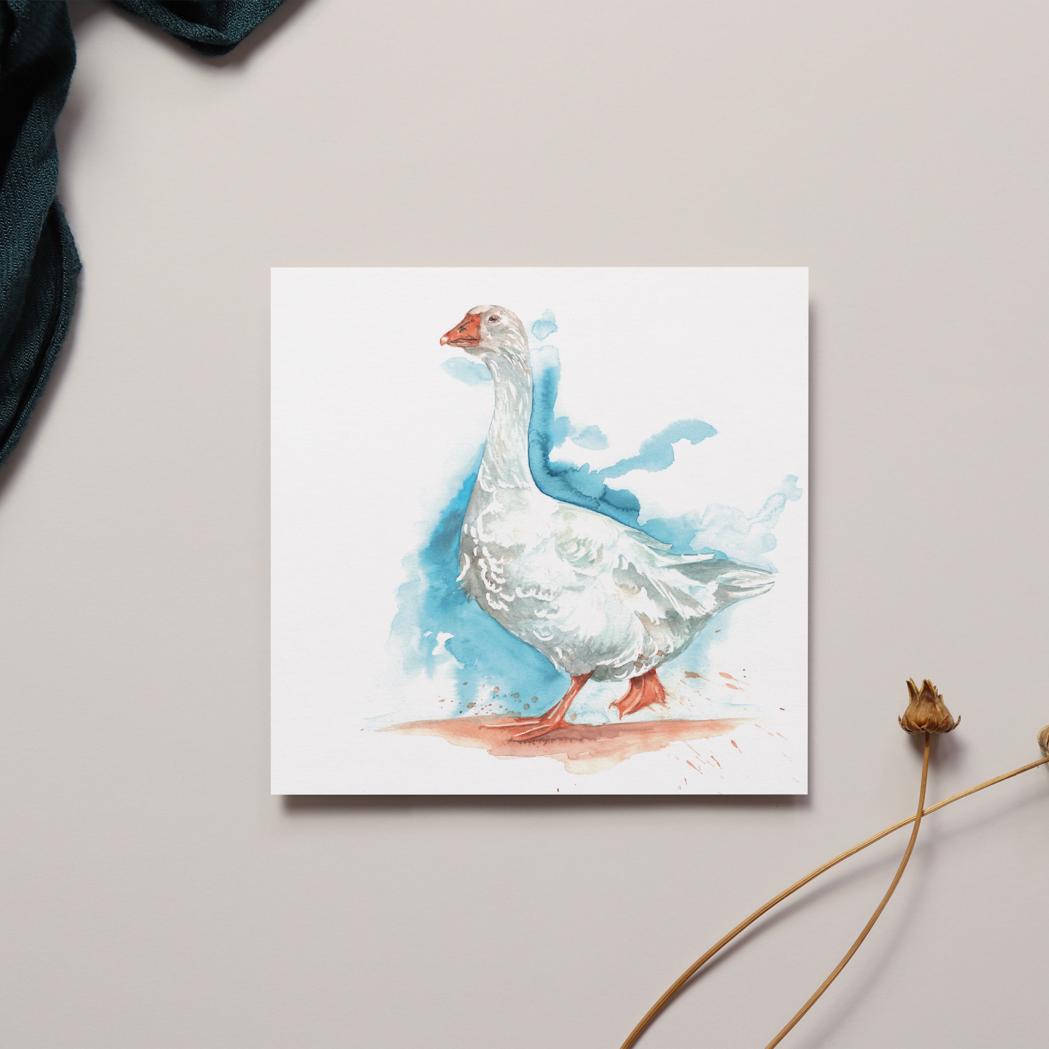 Goose Watercolour Design Card