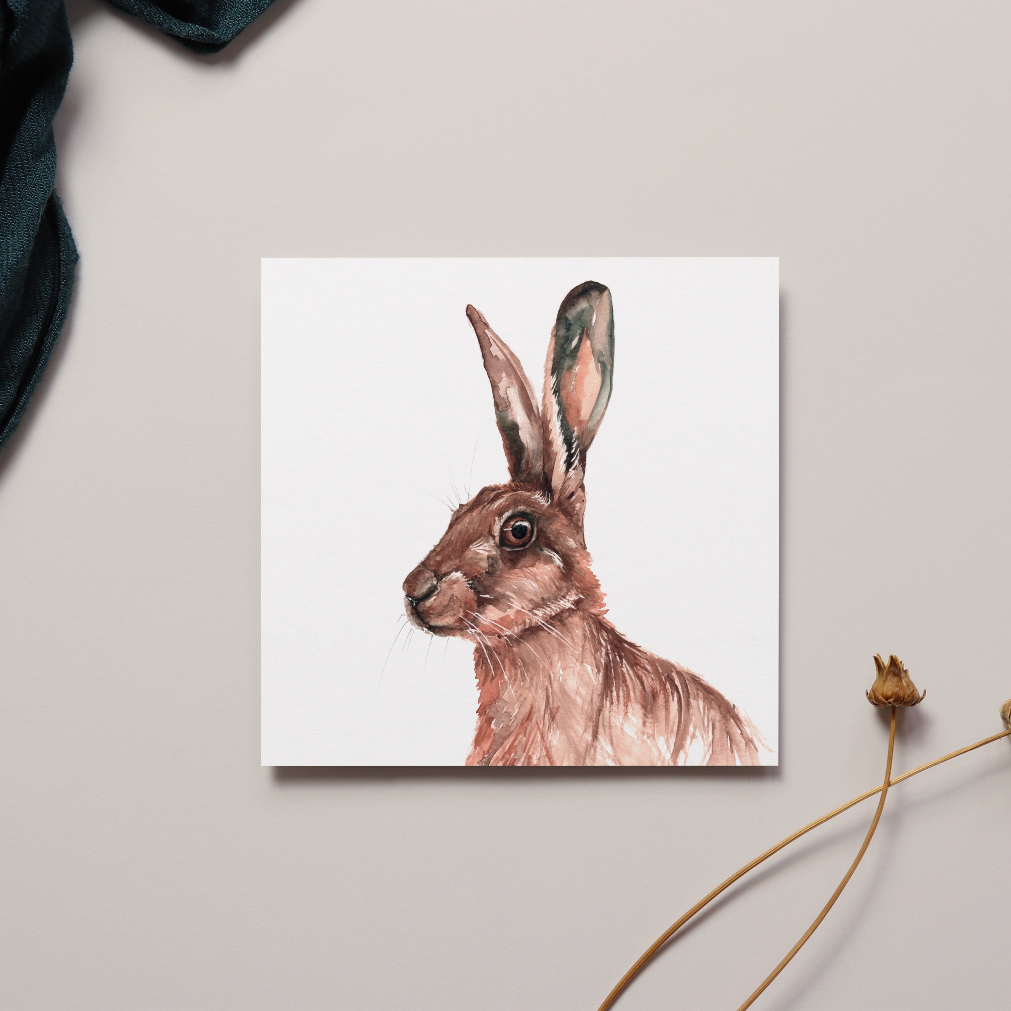 Hare Watercolour Design Card