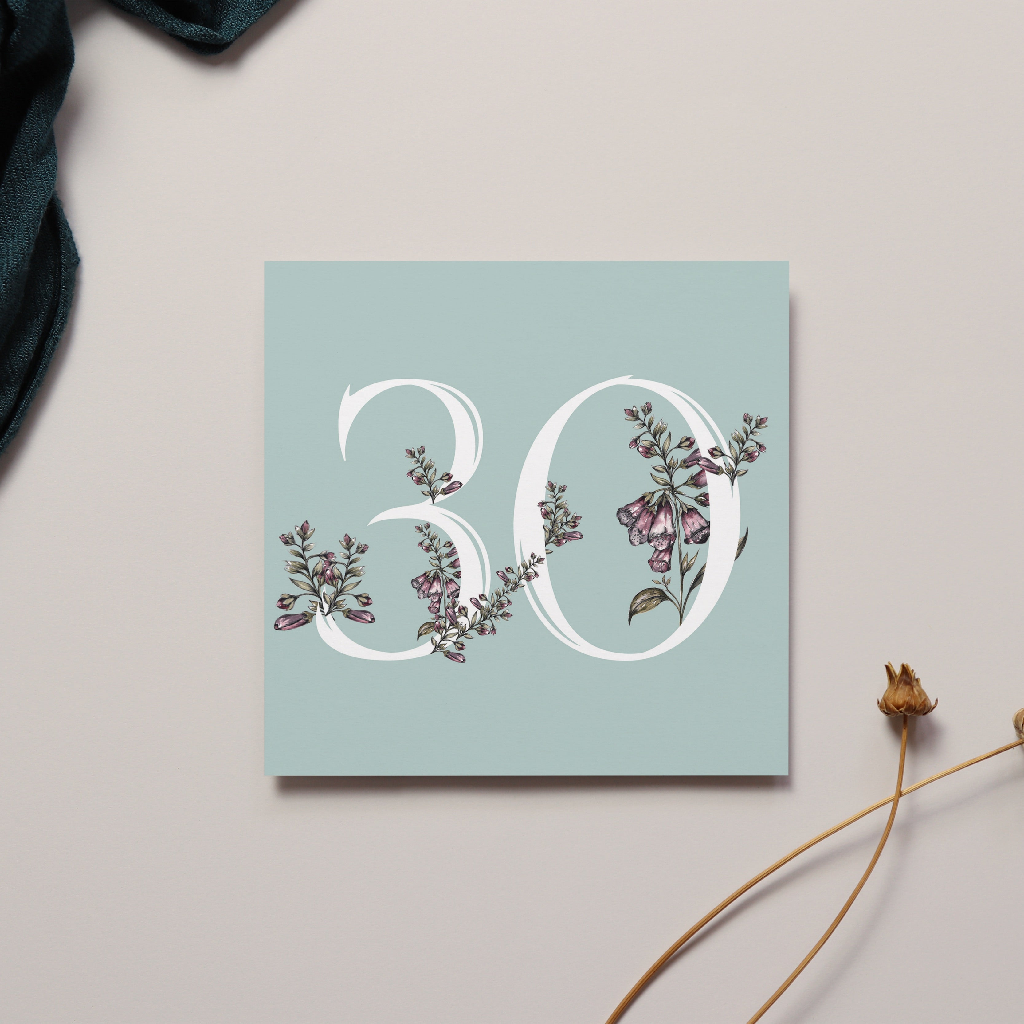 Floral 30th Birthday Card