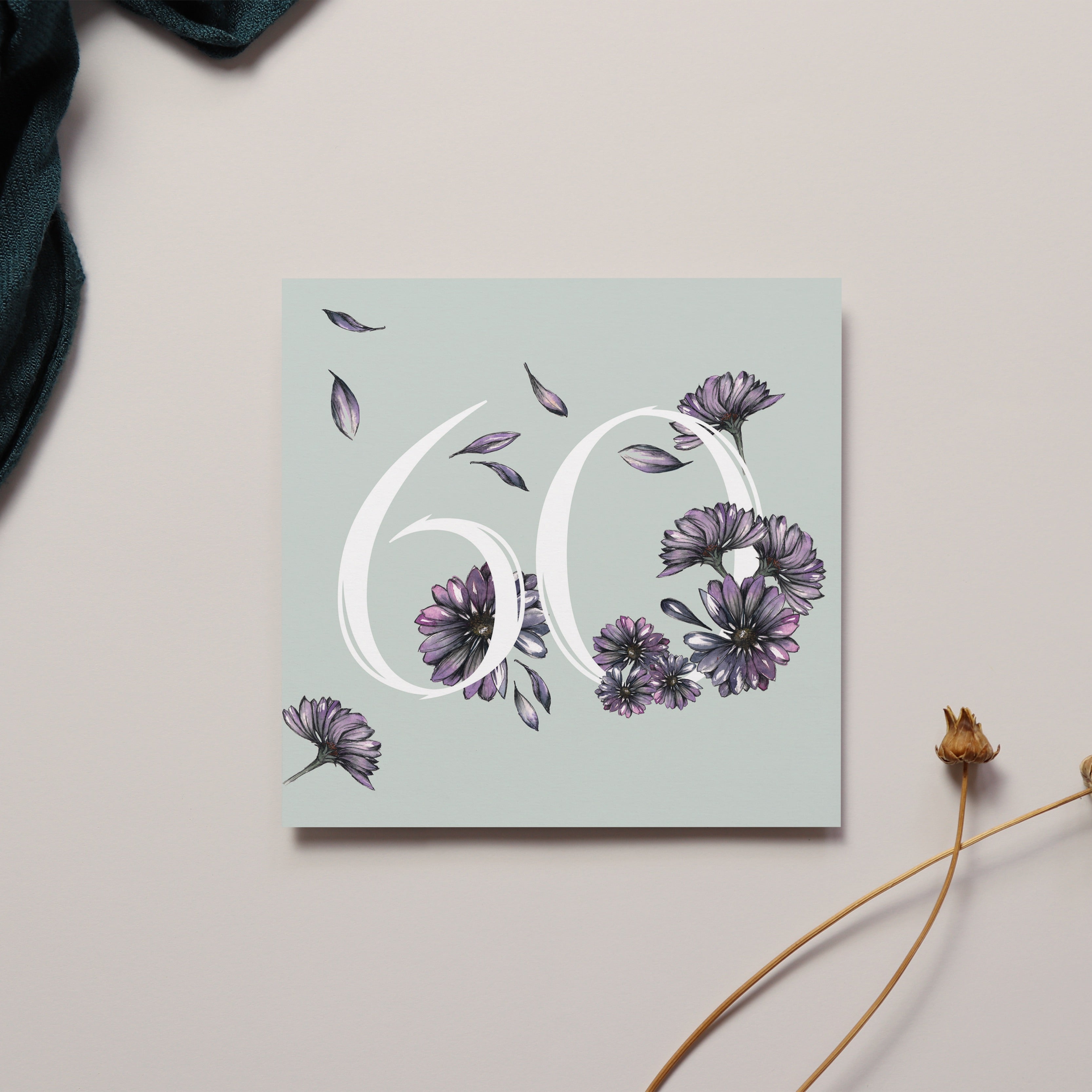 Floral 60th Birthday Card