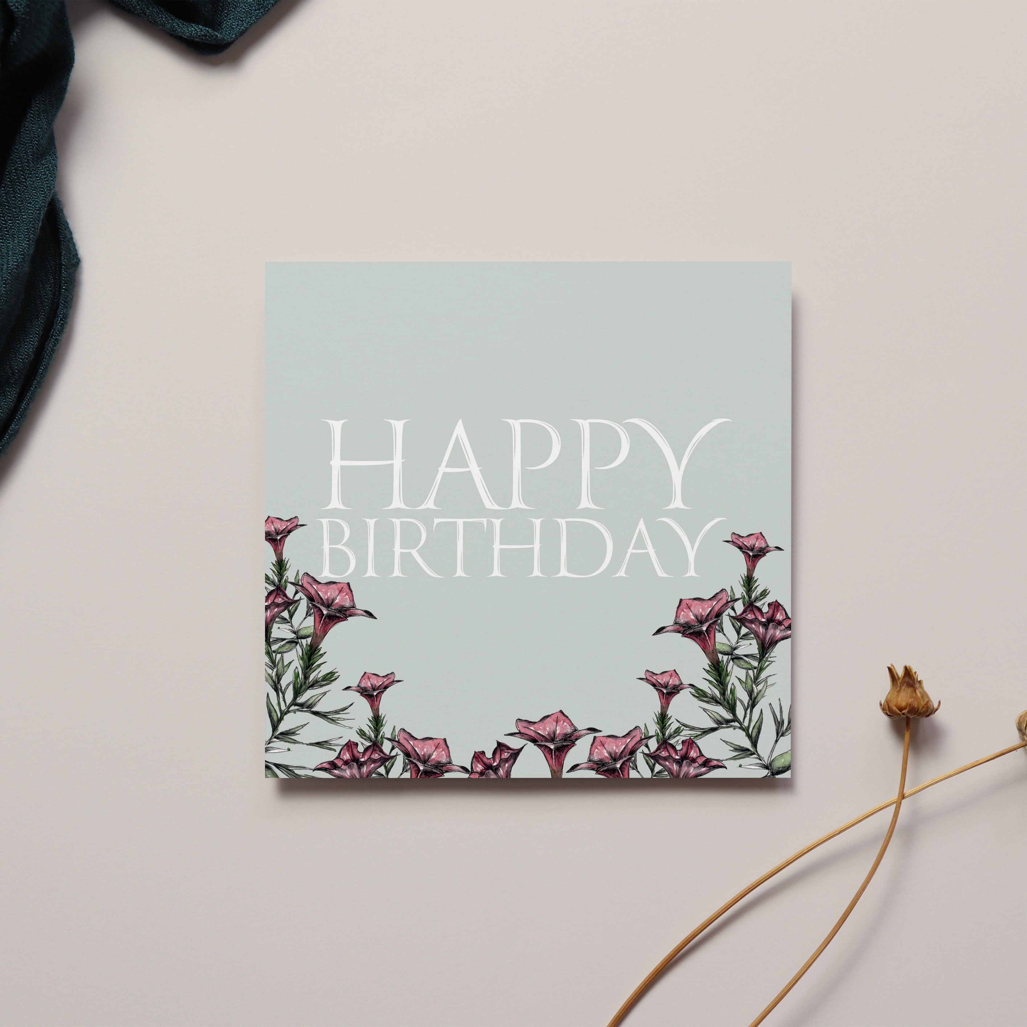 Floral Happy Birthday Card