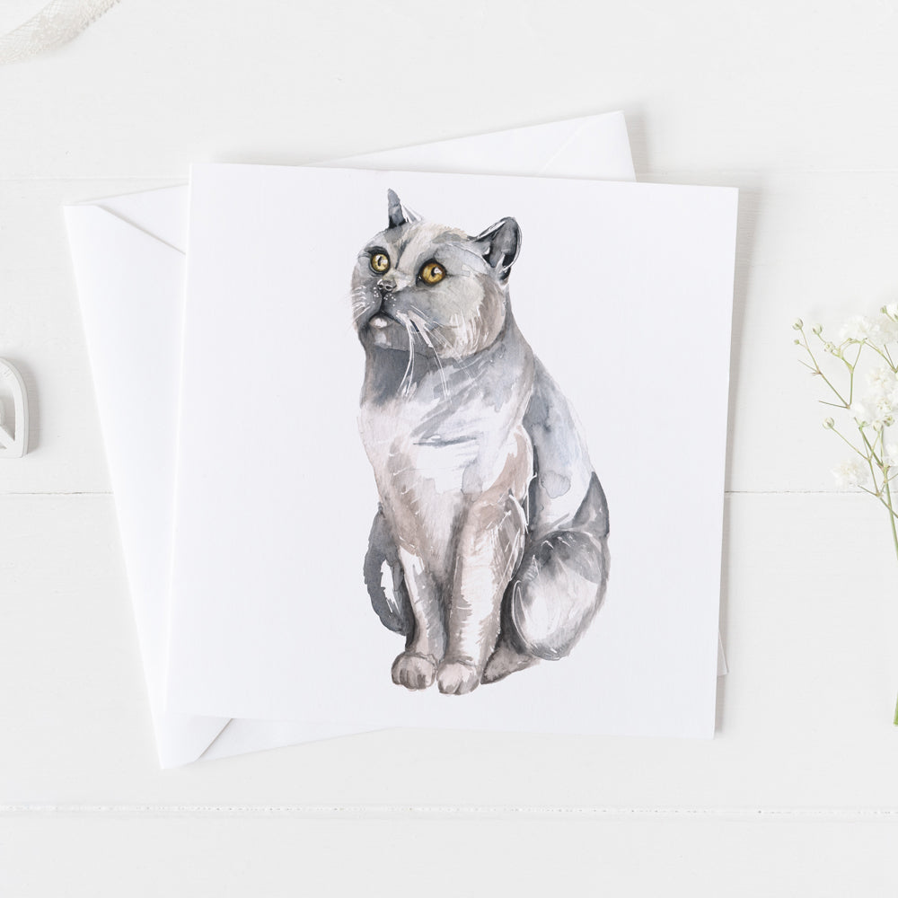 Cat Watercolour Design Greeting Card
