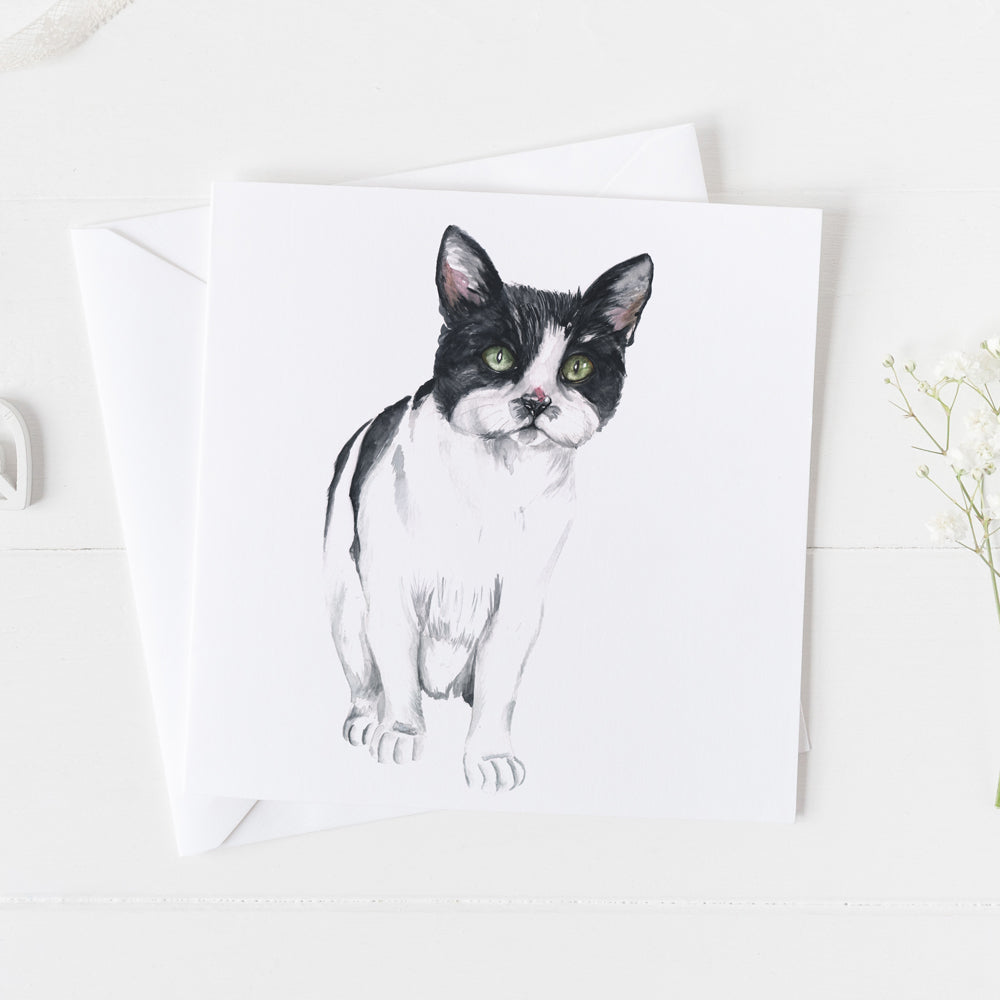 Cat Watercolour Design Greeting Card