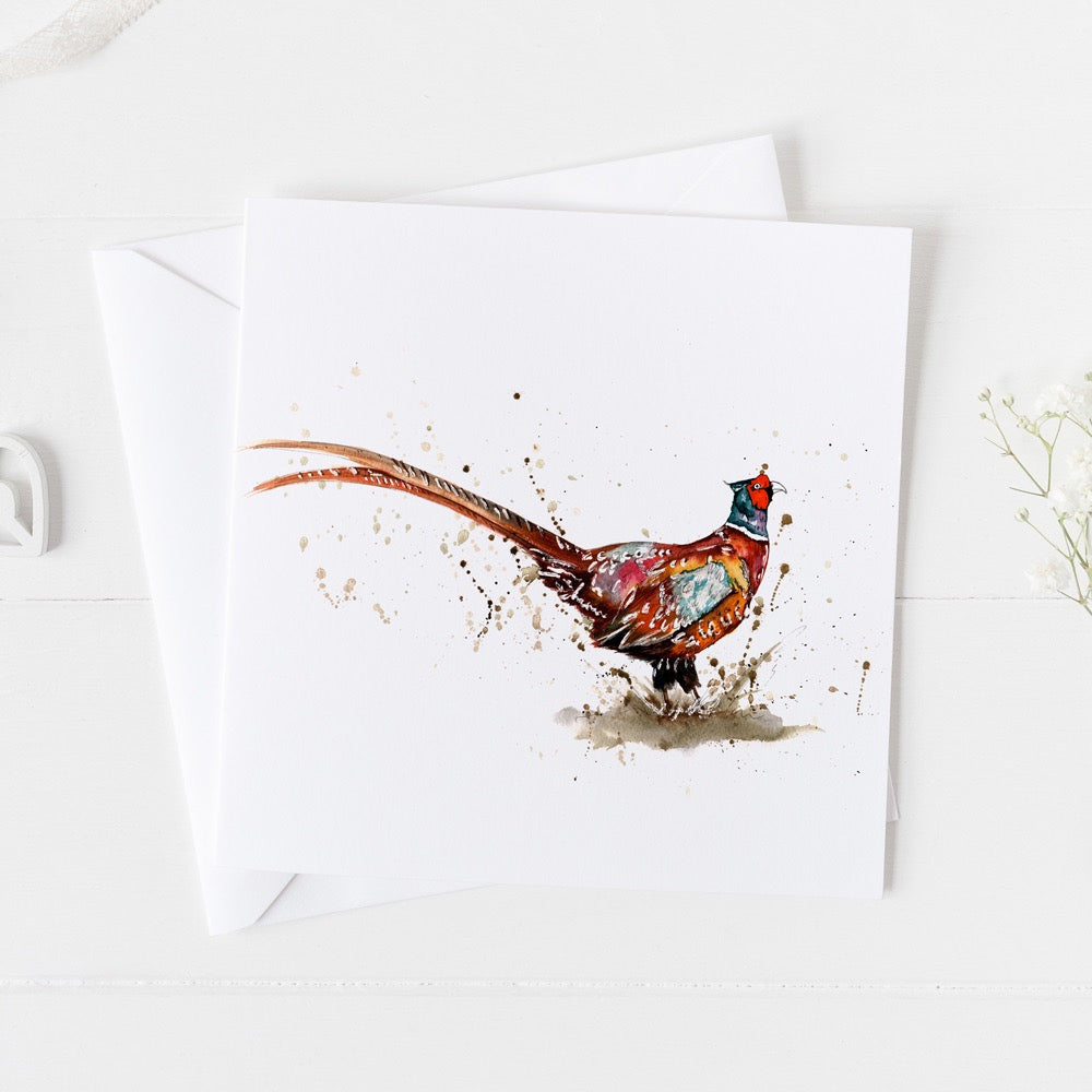 Pheasant Watercolour Design Greeting Card