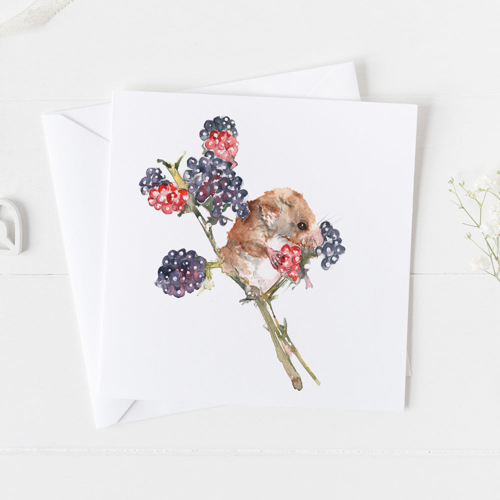 Field Mouse Watercolour Design Greeting Card