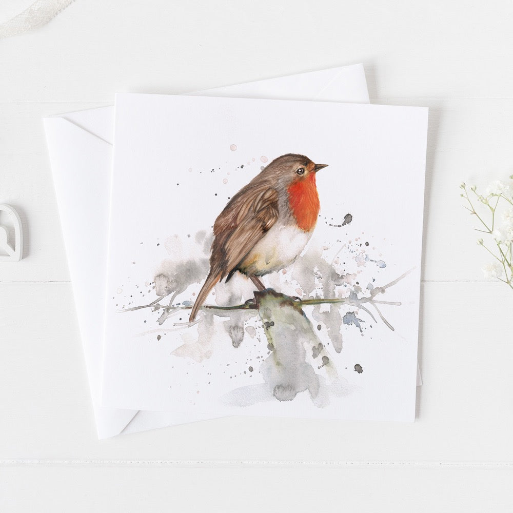 Robin Watercolour Design Greeting Card