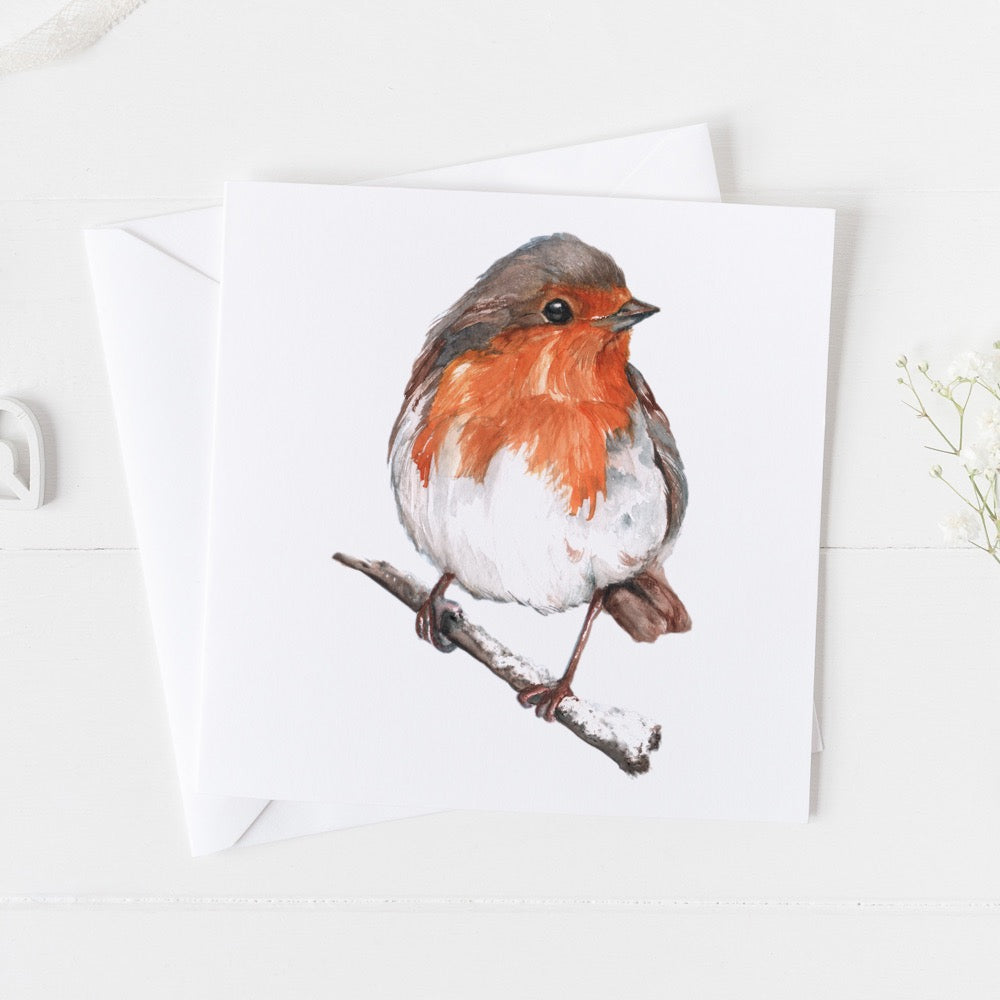 Robin Watercolour Design Greeting Card