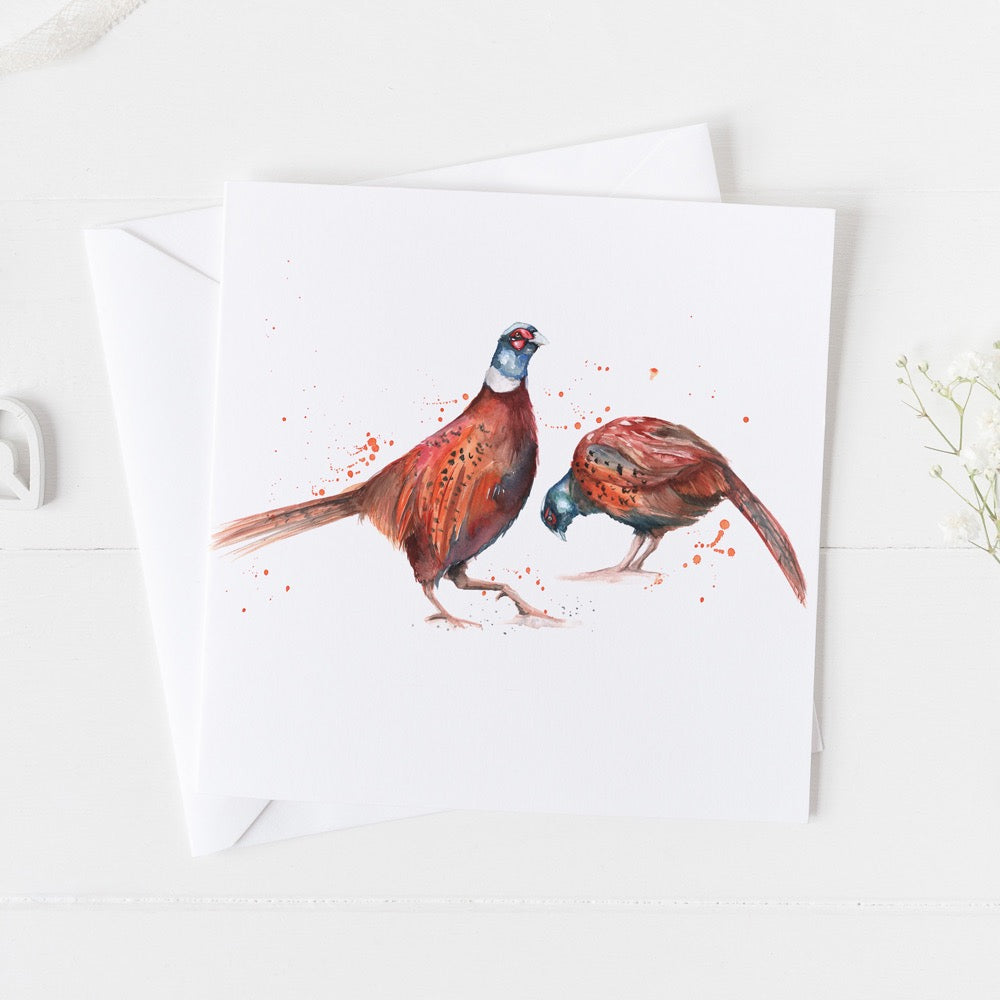Pheasant Watercolour Design Greeting Card