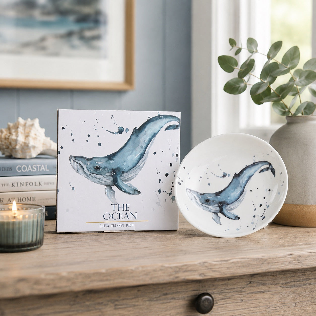 The Ocean – Whale Design New Bone China Trinket Dish