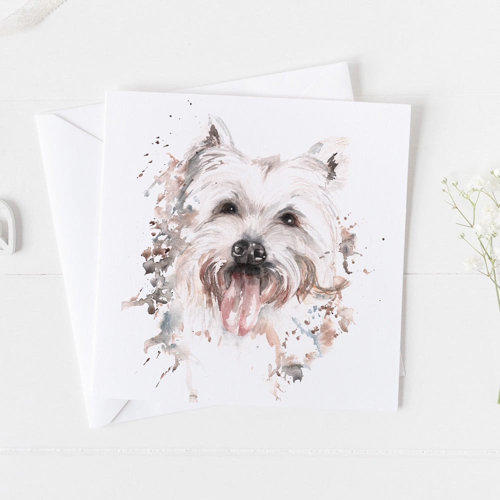 Westie Watercolour Design Greeting Card