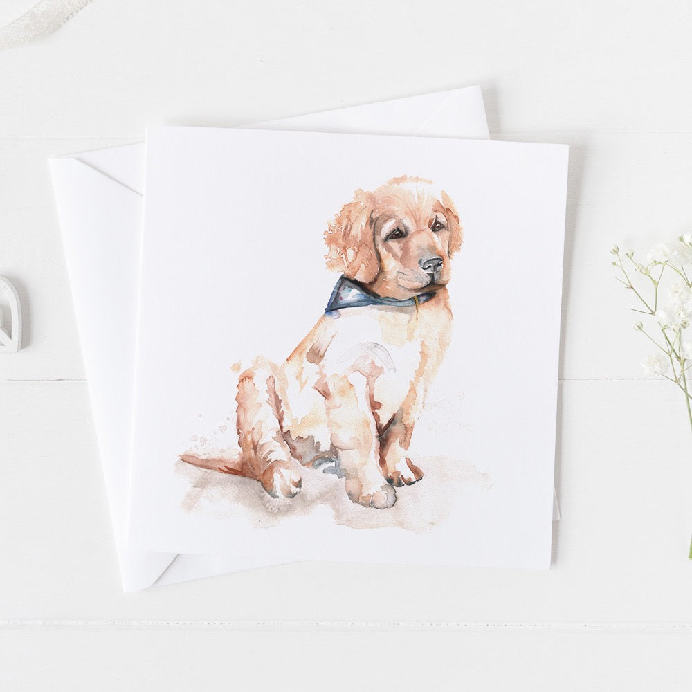 Labrador Puppy Watercolour Design Greeting Card