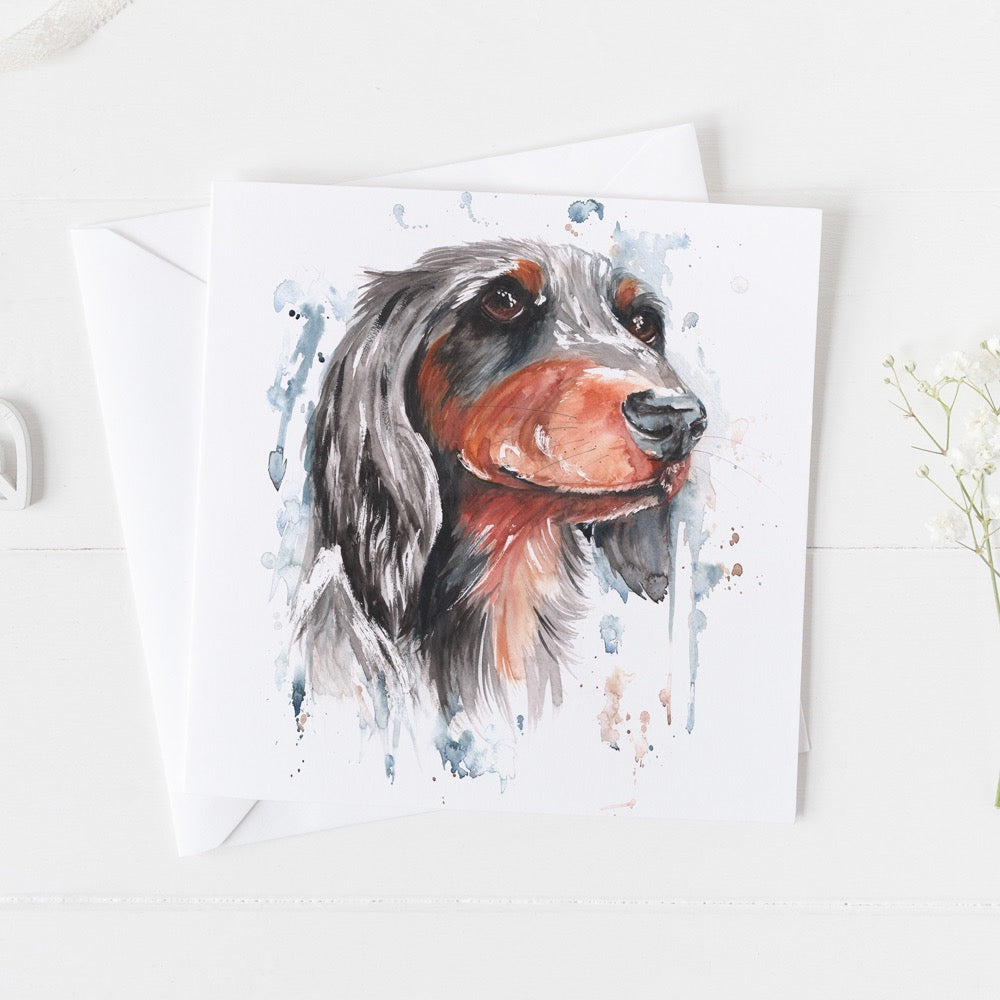 Dachshund Watercolour Design Greeting Card