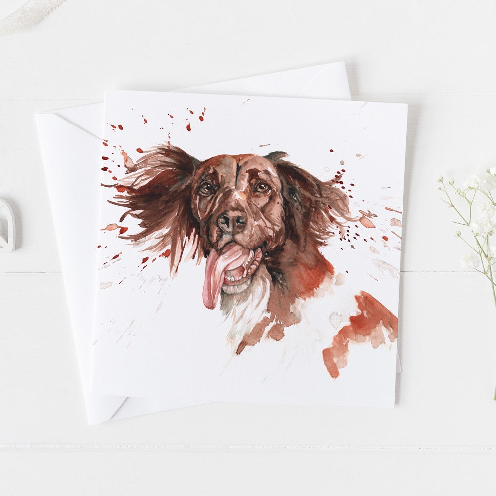 Spaniel Watercolour Design Greeting Card