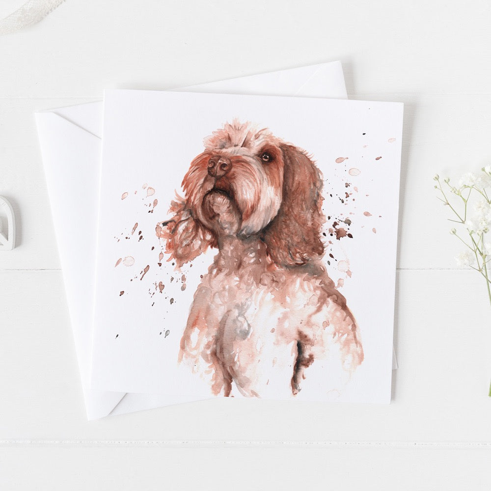 Cockapoo Watercolour Design Greeting Card