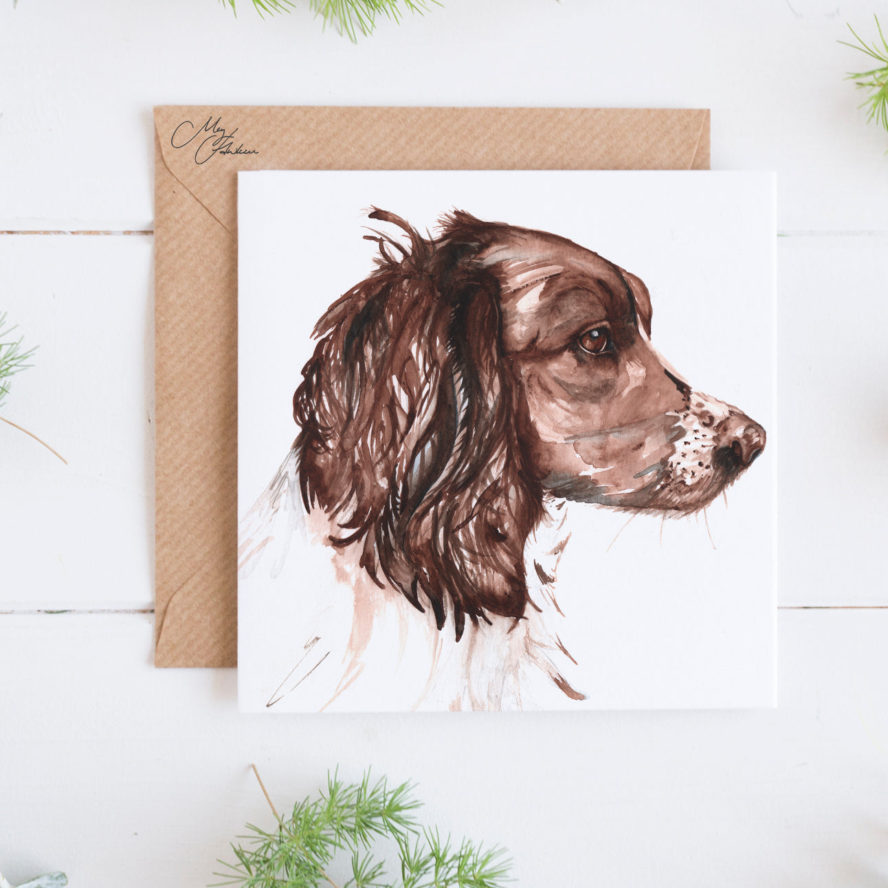 Spaniel Dog Watercolour Design Card