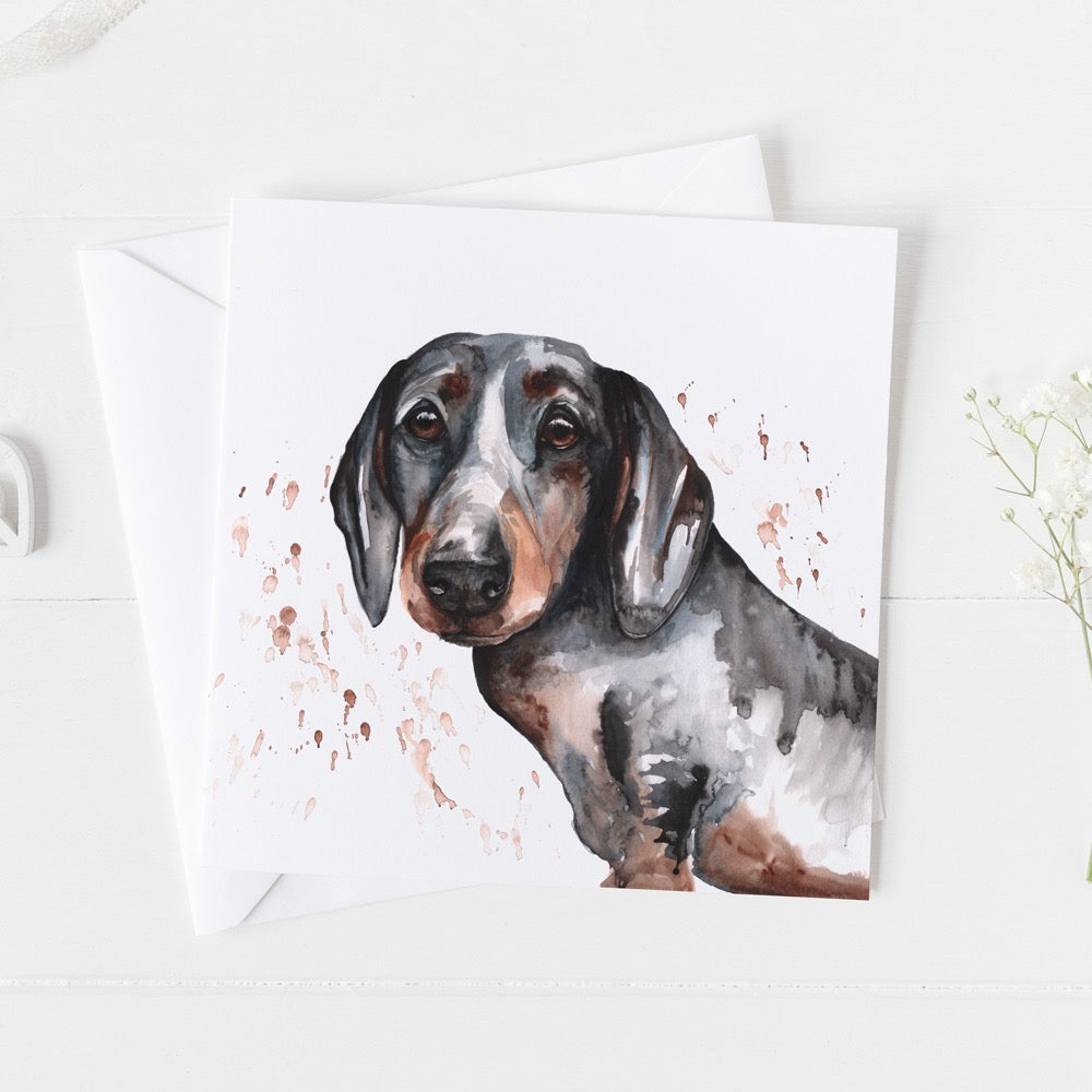 Dachshund Watercolour Design Greeting Card