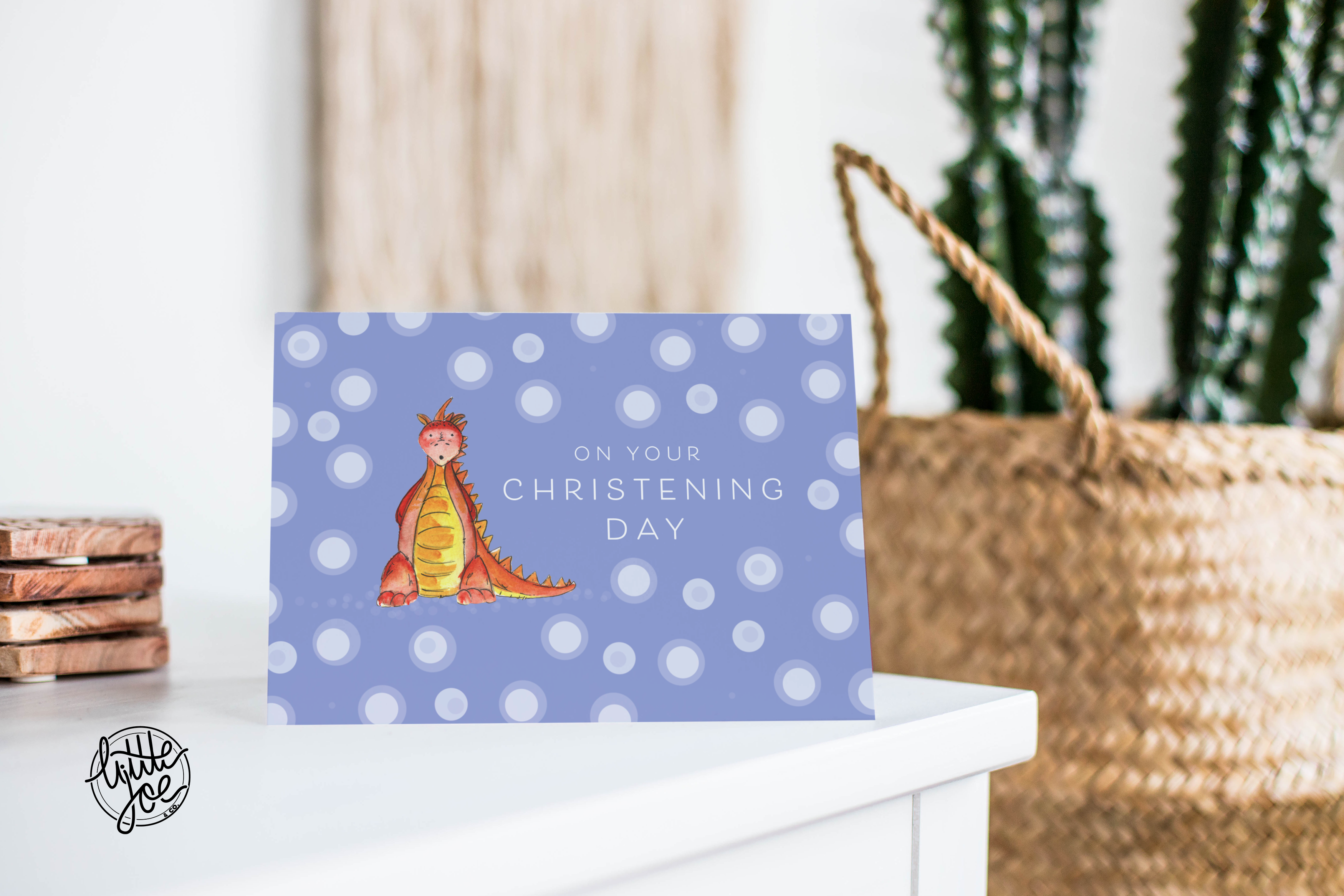 Christening Card By Meg Hawkins , Dinosaur Card , Little Joe Collection
