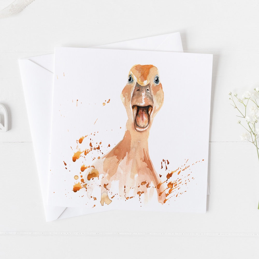 Duckling Watercolour Design Greeting Card