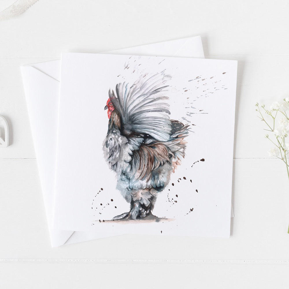 Chicken Watercolour Design Greeting Card