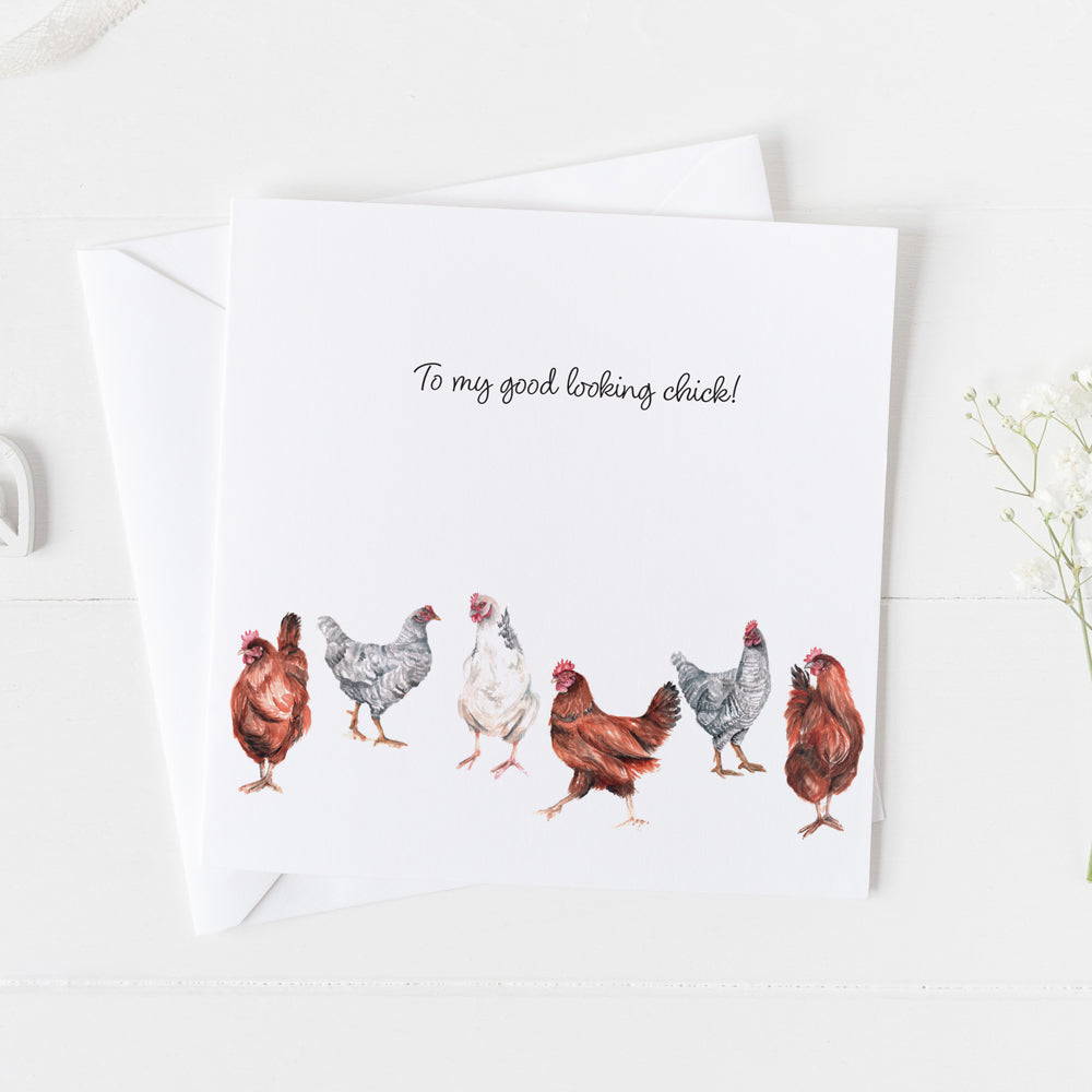 Chickens greeting card