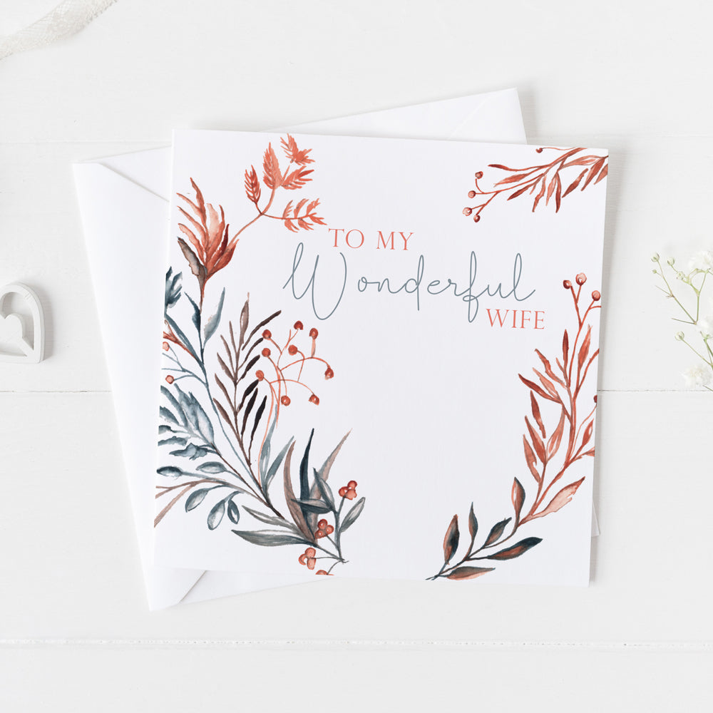'To My Wonderful Wife' Card