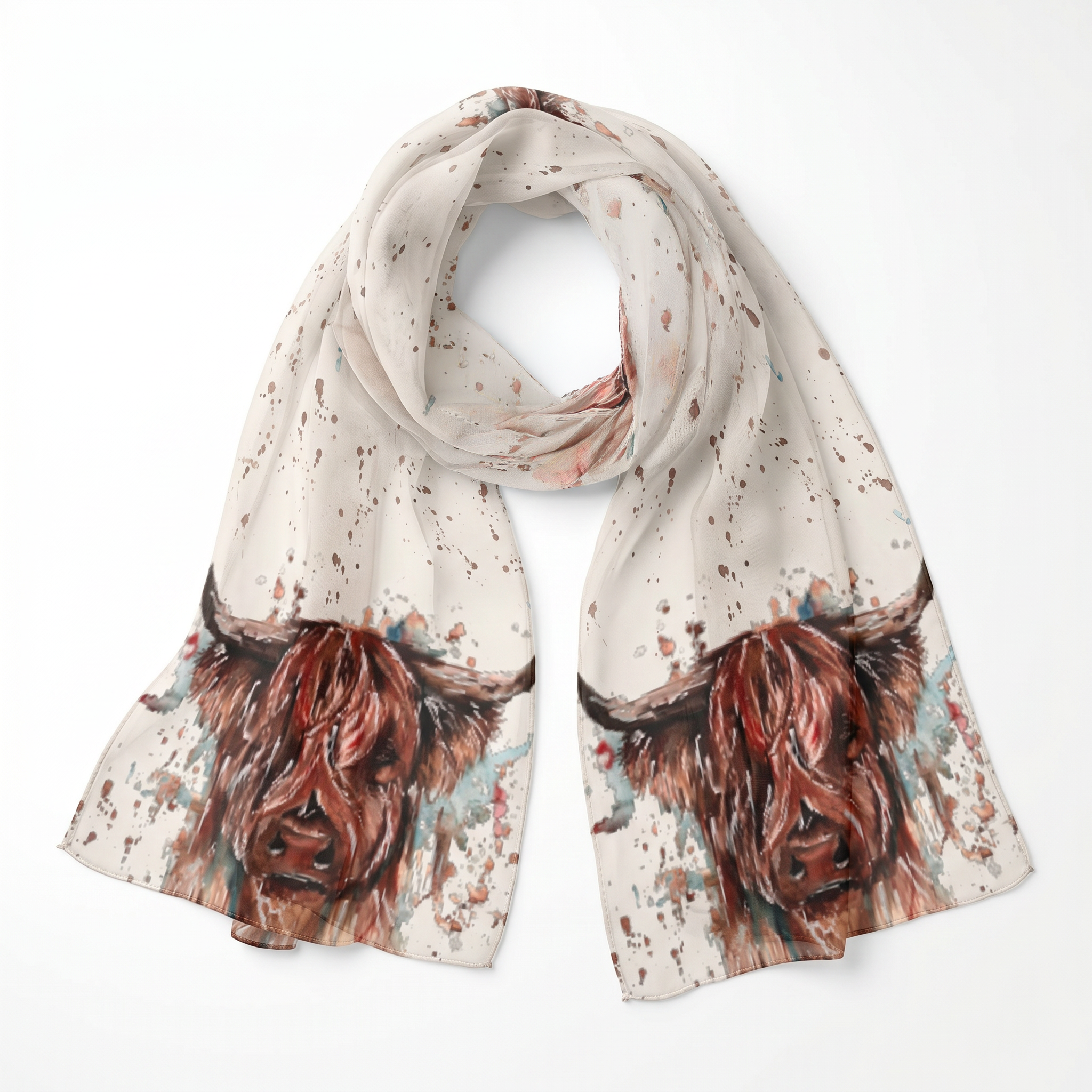 Highland Cow lightweight scarf