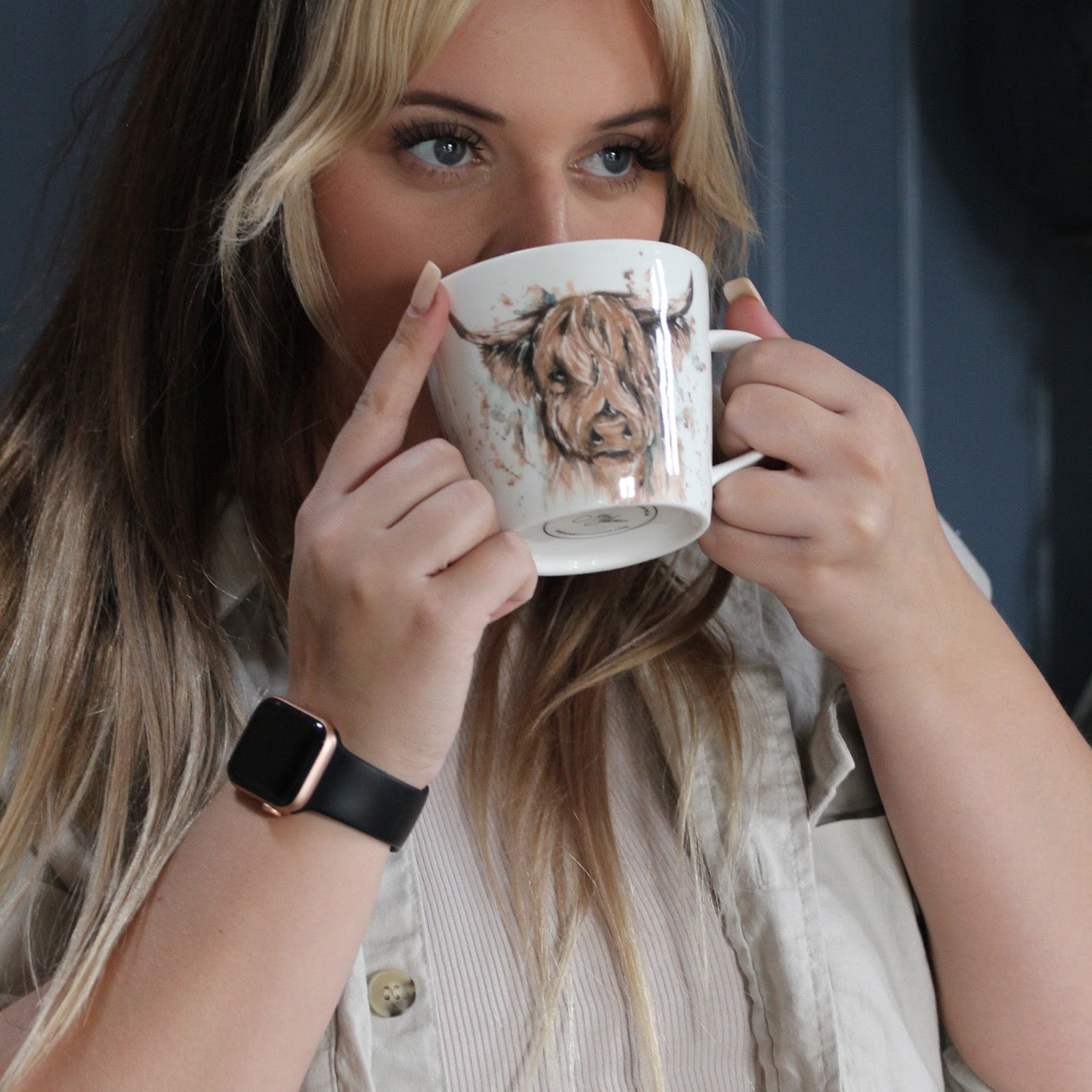 The Hebrides – Highland Cow Design New Bone China Mug