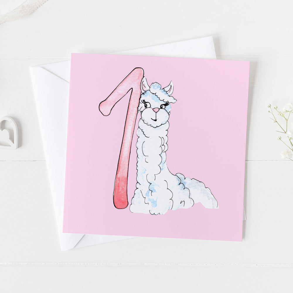 Llama 1st Birthday Card