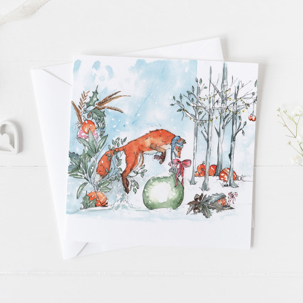 Fox in Snow Christmas Card