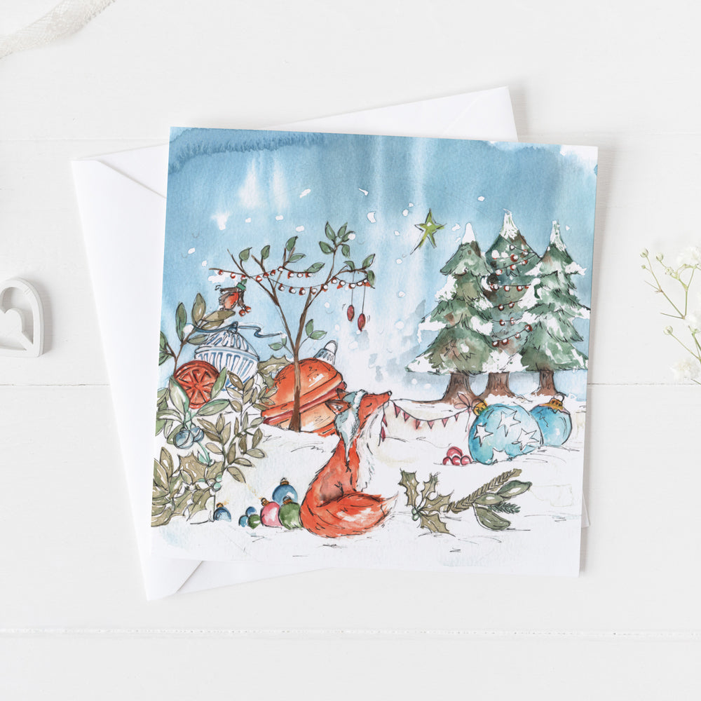 Fox in Snow Christmas Card