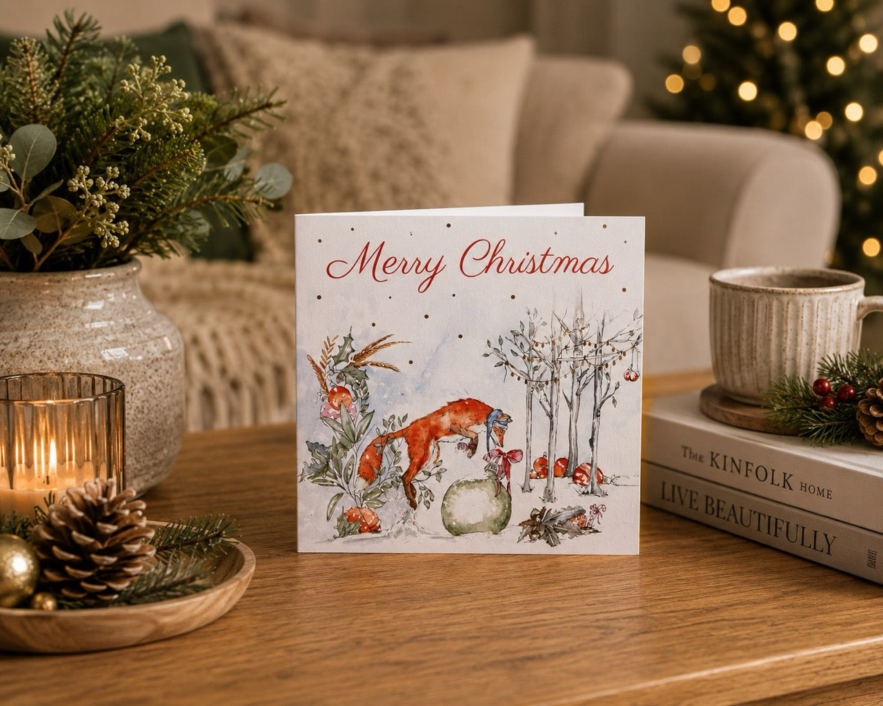 Lingen Davies Charity Festive fox Card