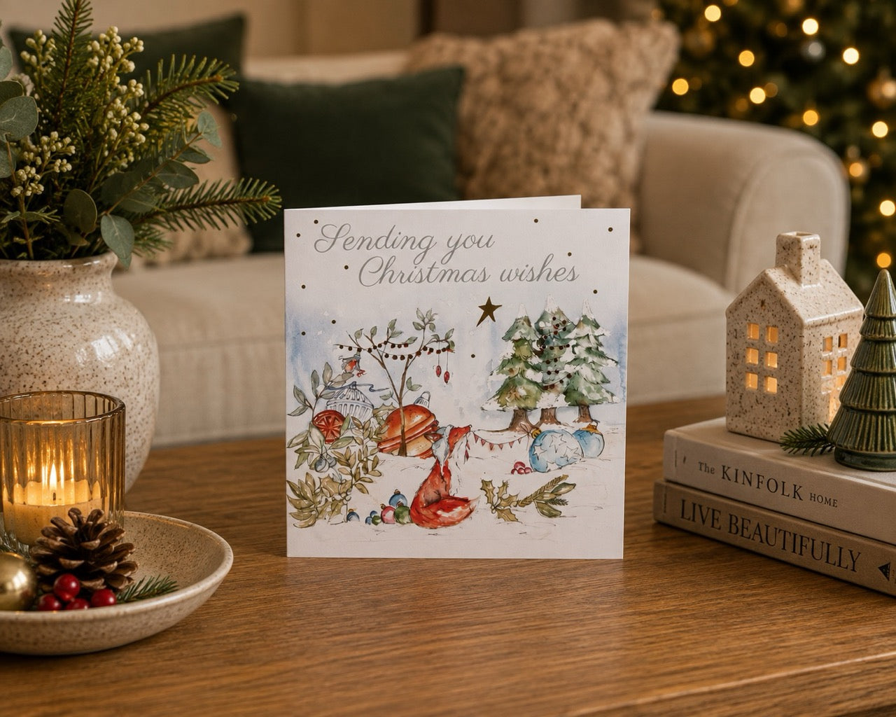Lingen Davies Charity Festive Fox  Card