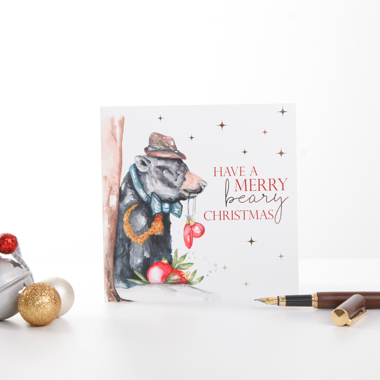 Festive Have a merry bear-y Christmas Greeting Card