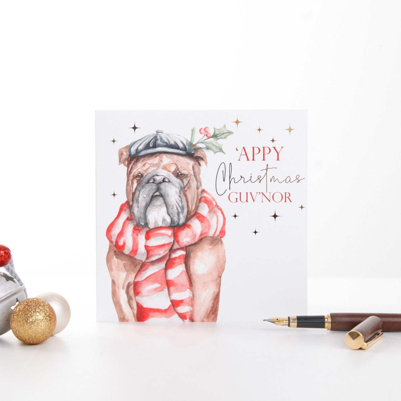 Festive Bull Dog Card 'appy Christmas Guv'nor