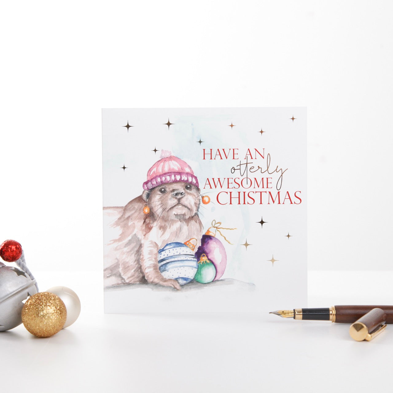 Festive Otterly Awesome Christmas Card